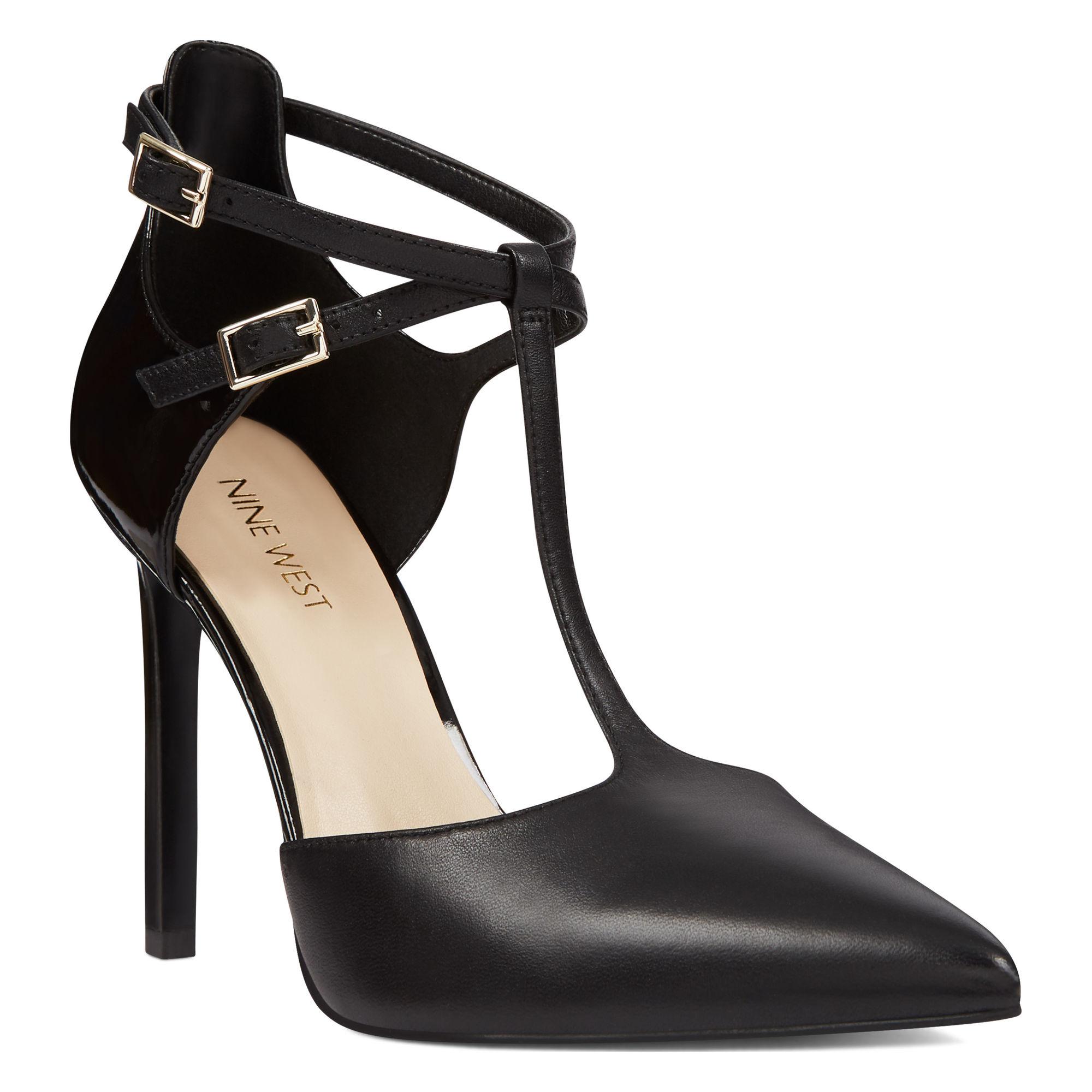 nine west t strap pumps