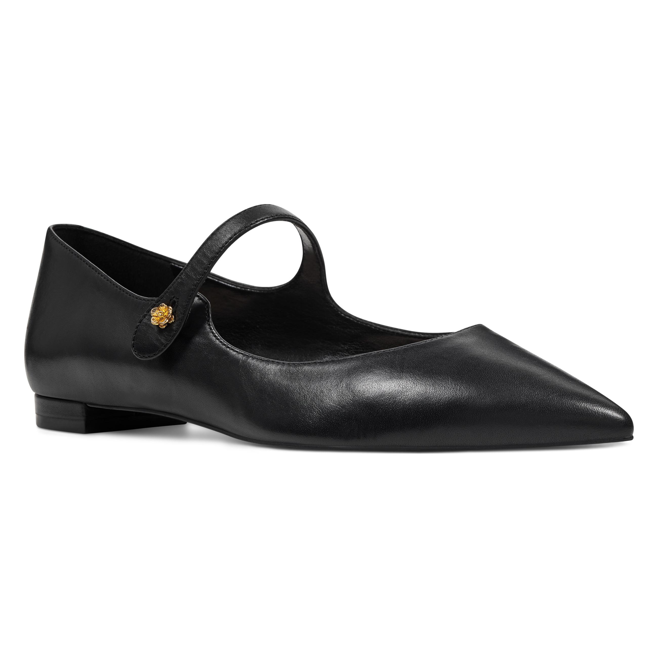 Nine West Ashby Mary Jane Flats in Black Leather (Black) - Lyst