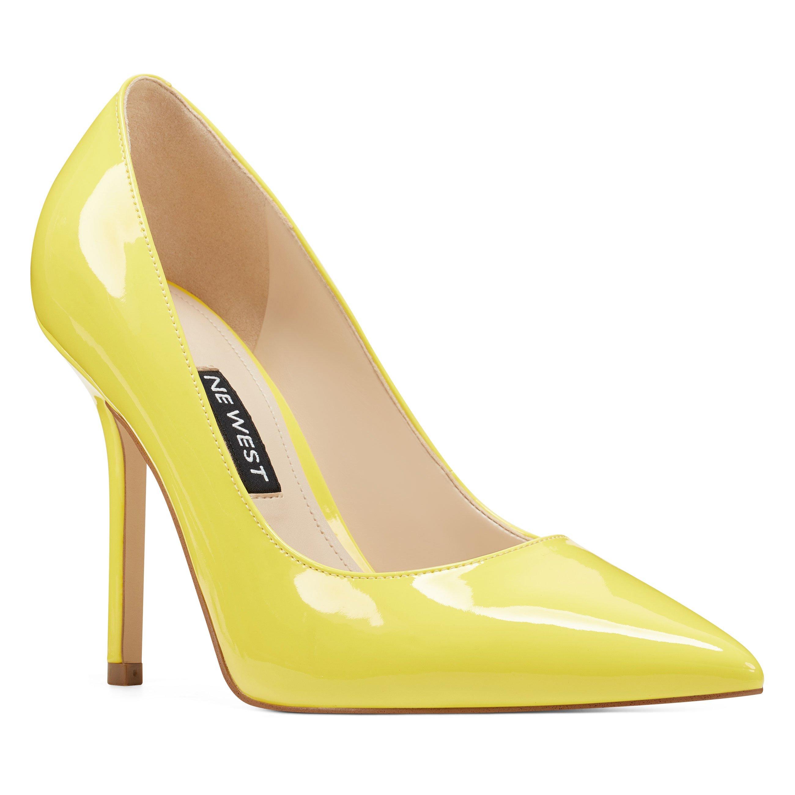 Nine West Bliss Pointy Toe Pumps in Yellow Patent (Yellow) - Lyst