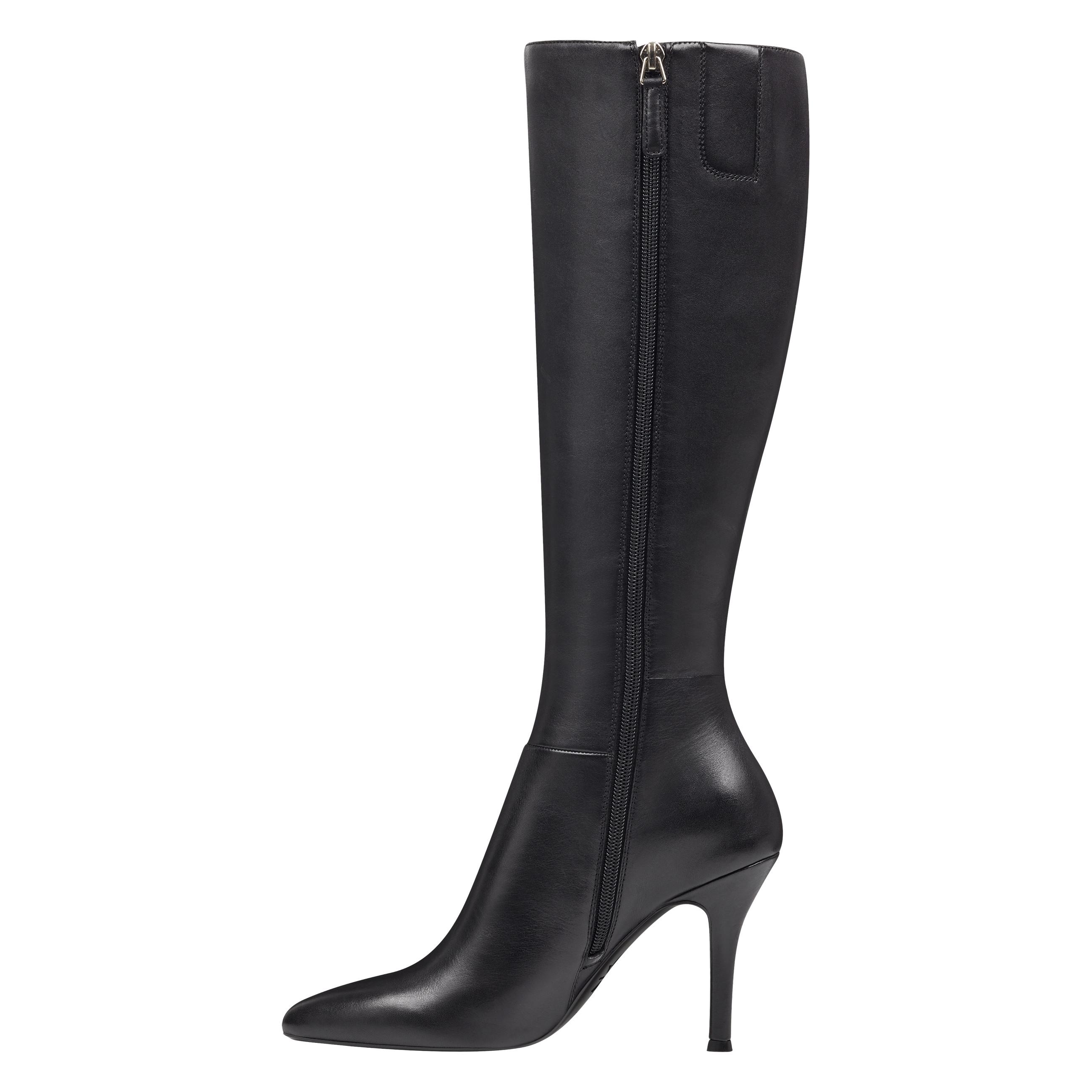 nine west black leather knee high boots