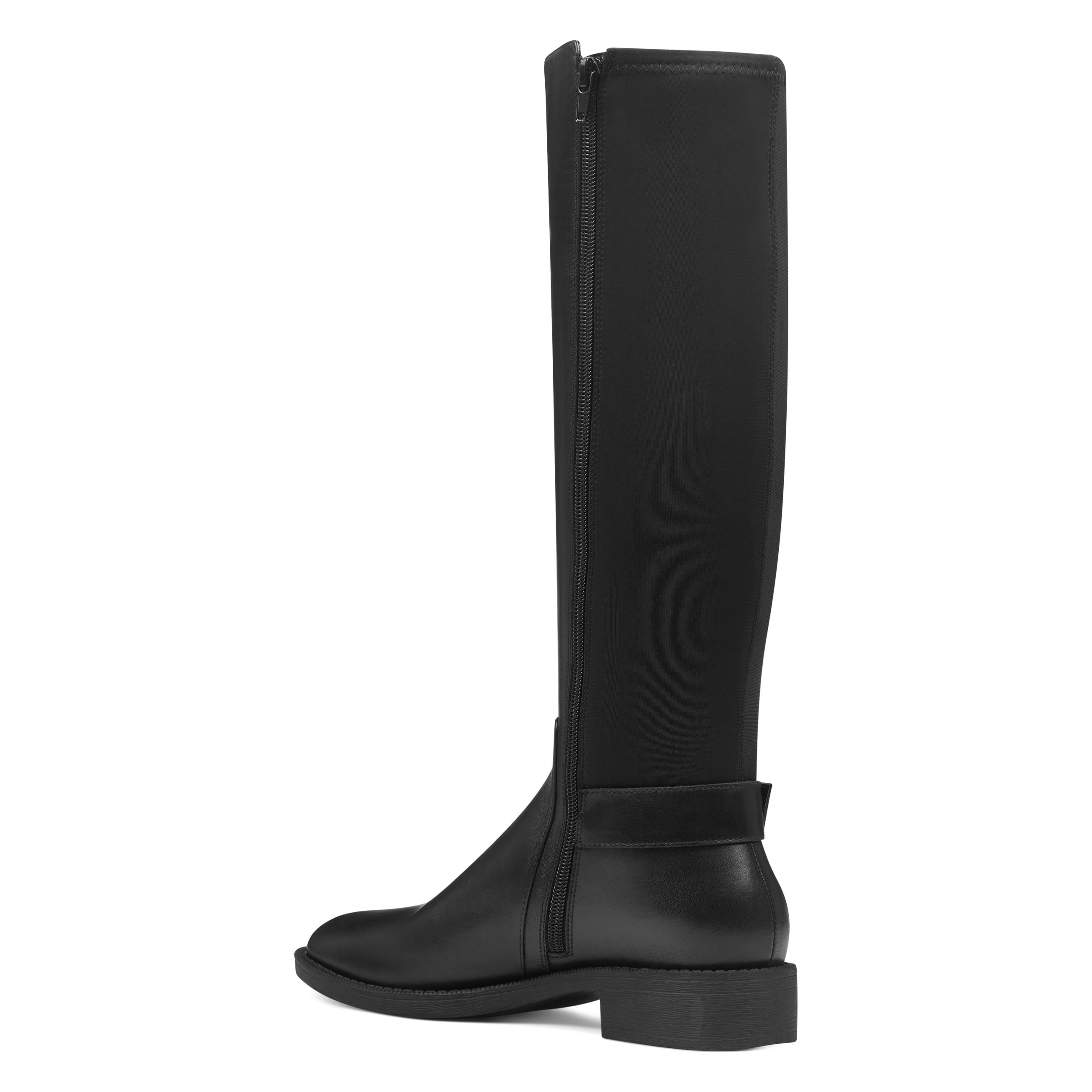 nine west black leather knee high boots