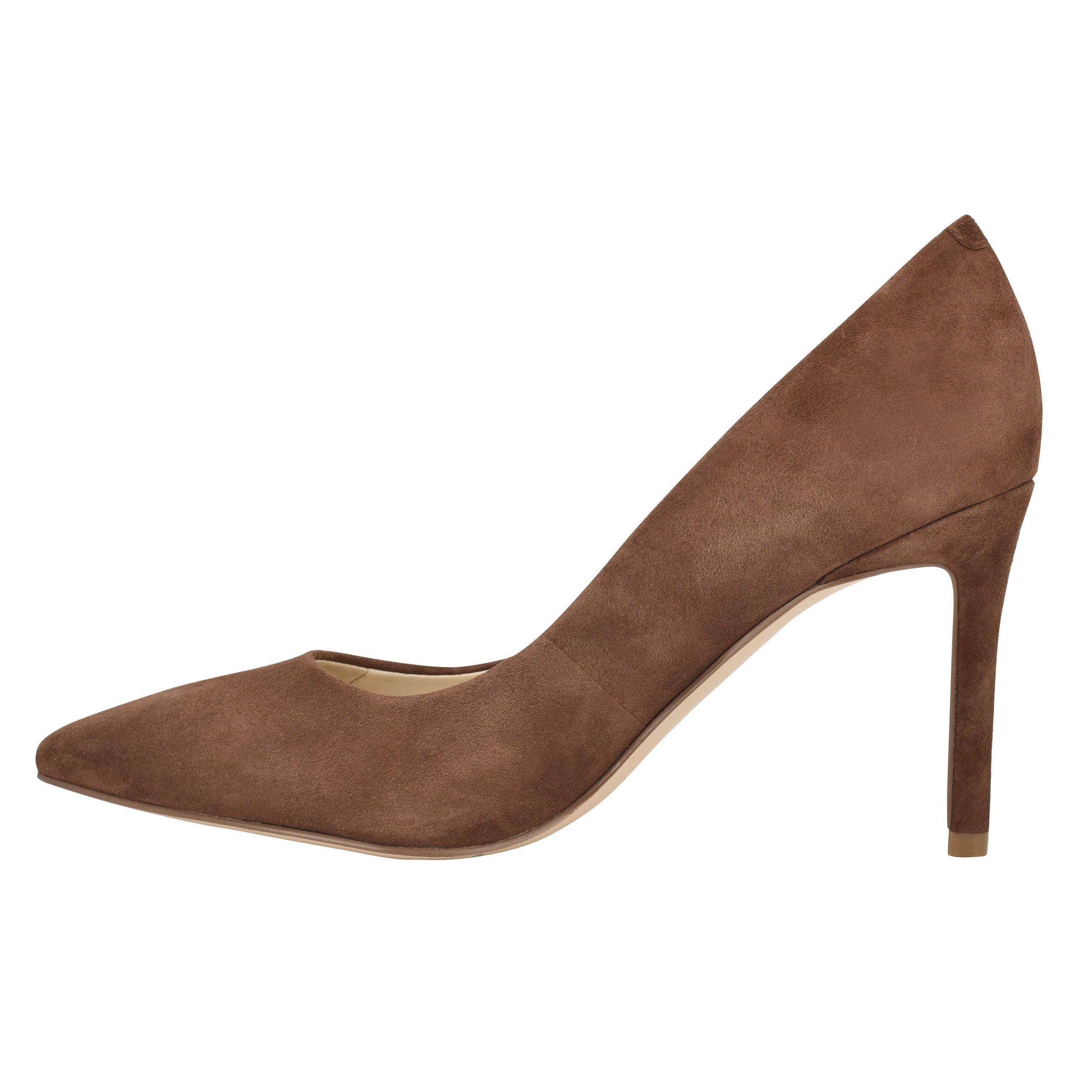 Nine West Ezra Pointy Toe Pumps in Dark Brown Suede (Brown) - Lyst