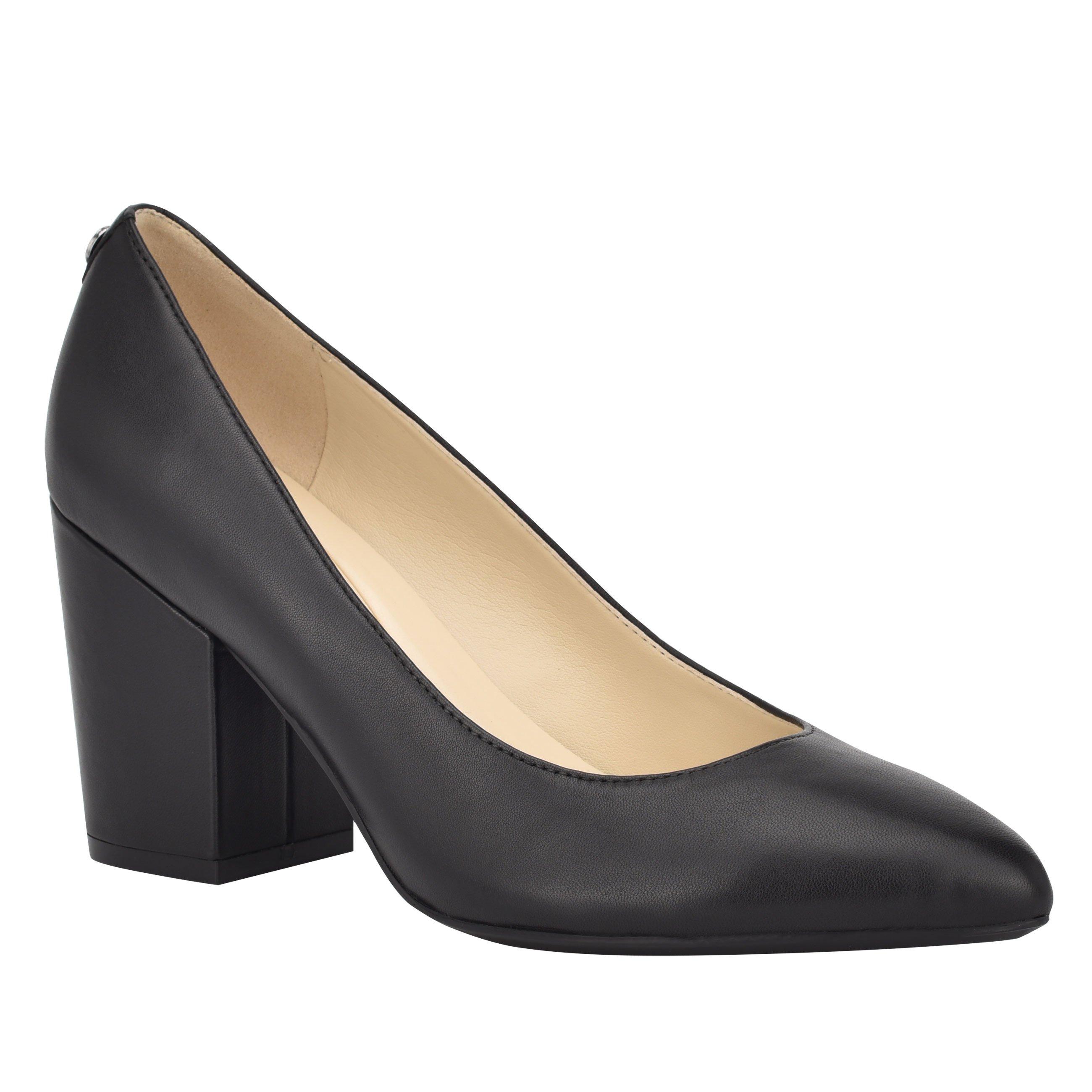 nine west block heel black