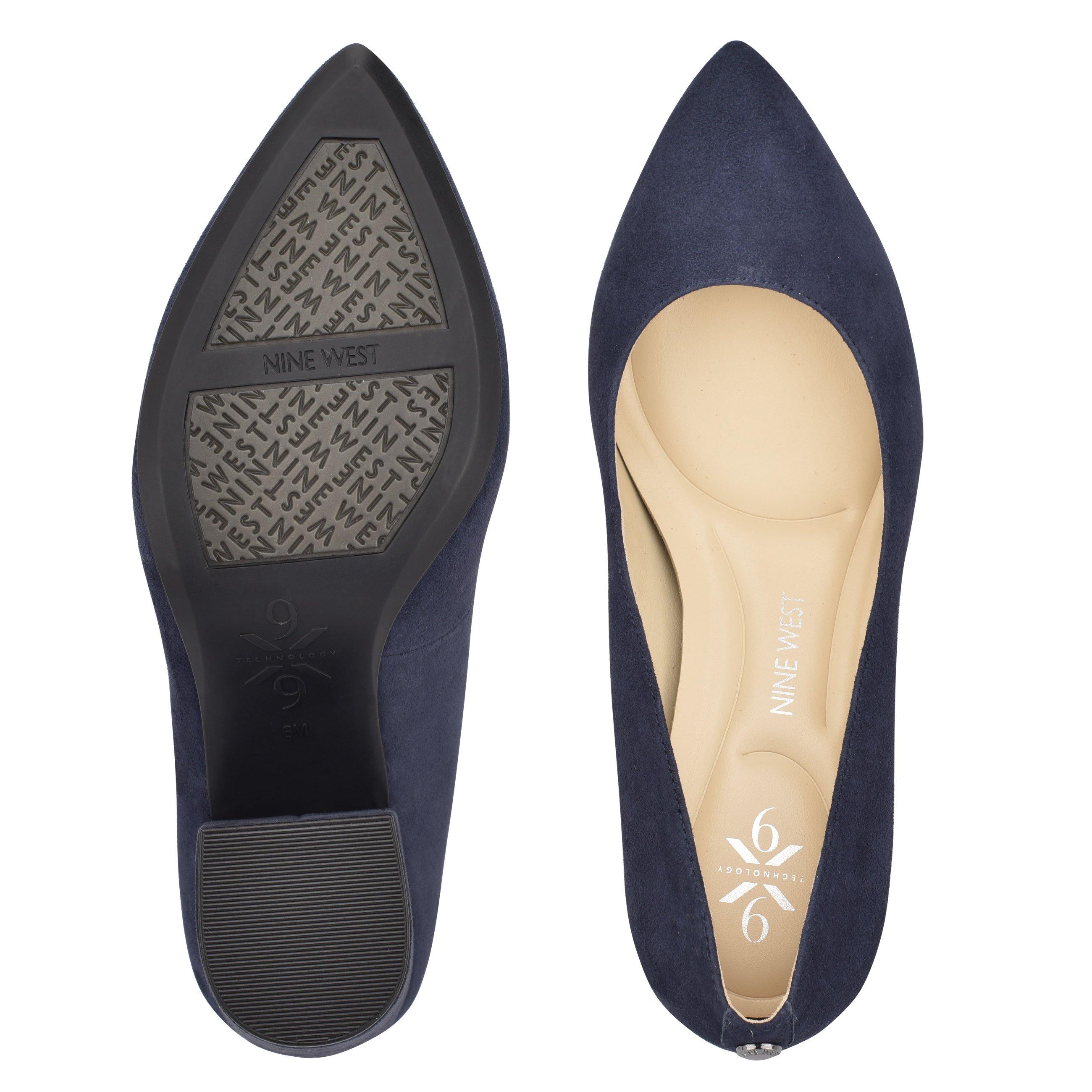 nine west block heel nude