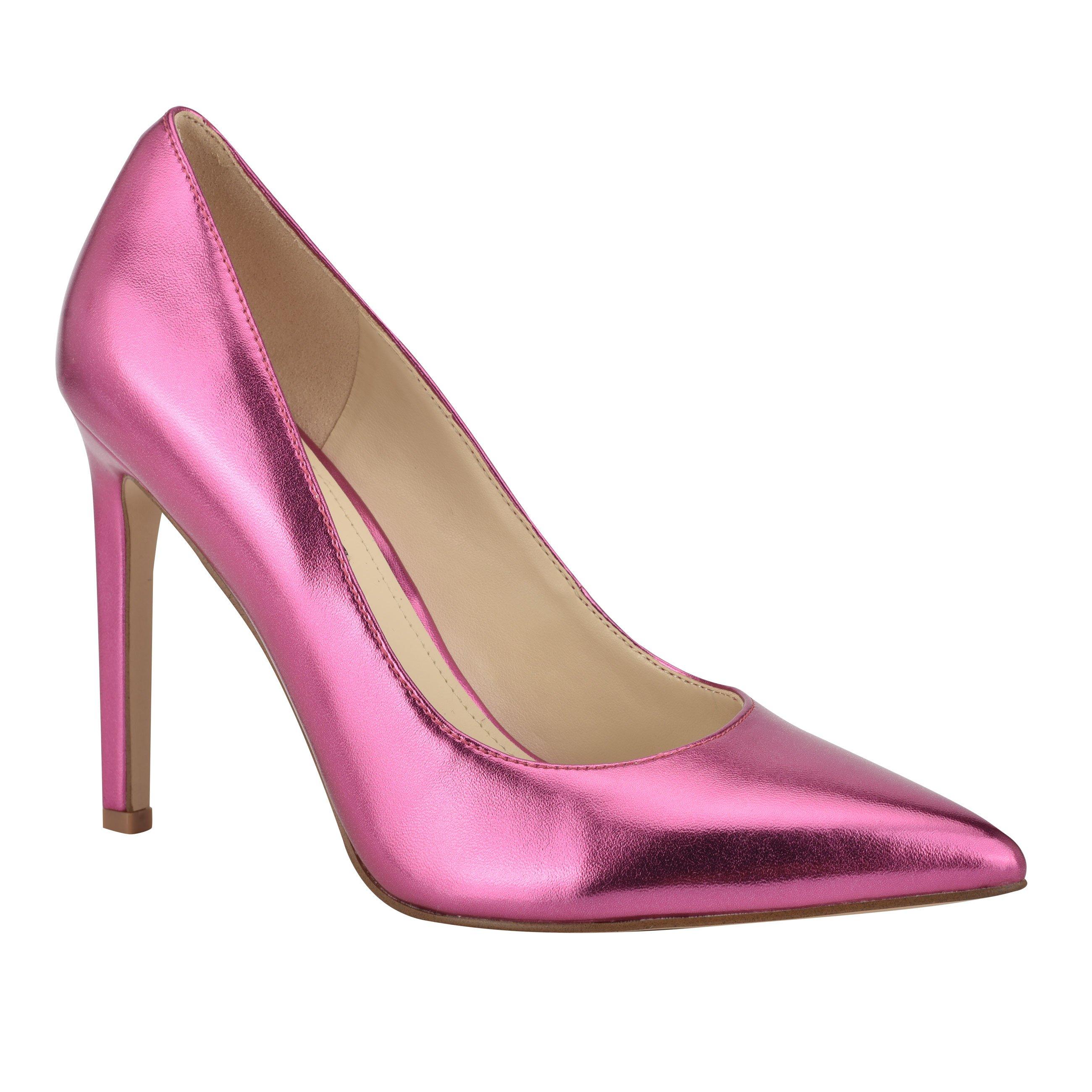Nine West Silk Tatiana Pointy Toe Pumps in Pink Metallic (Pink) - Lyst