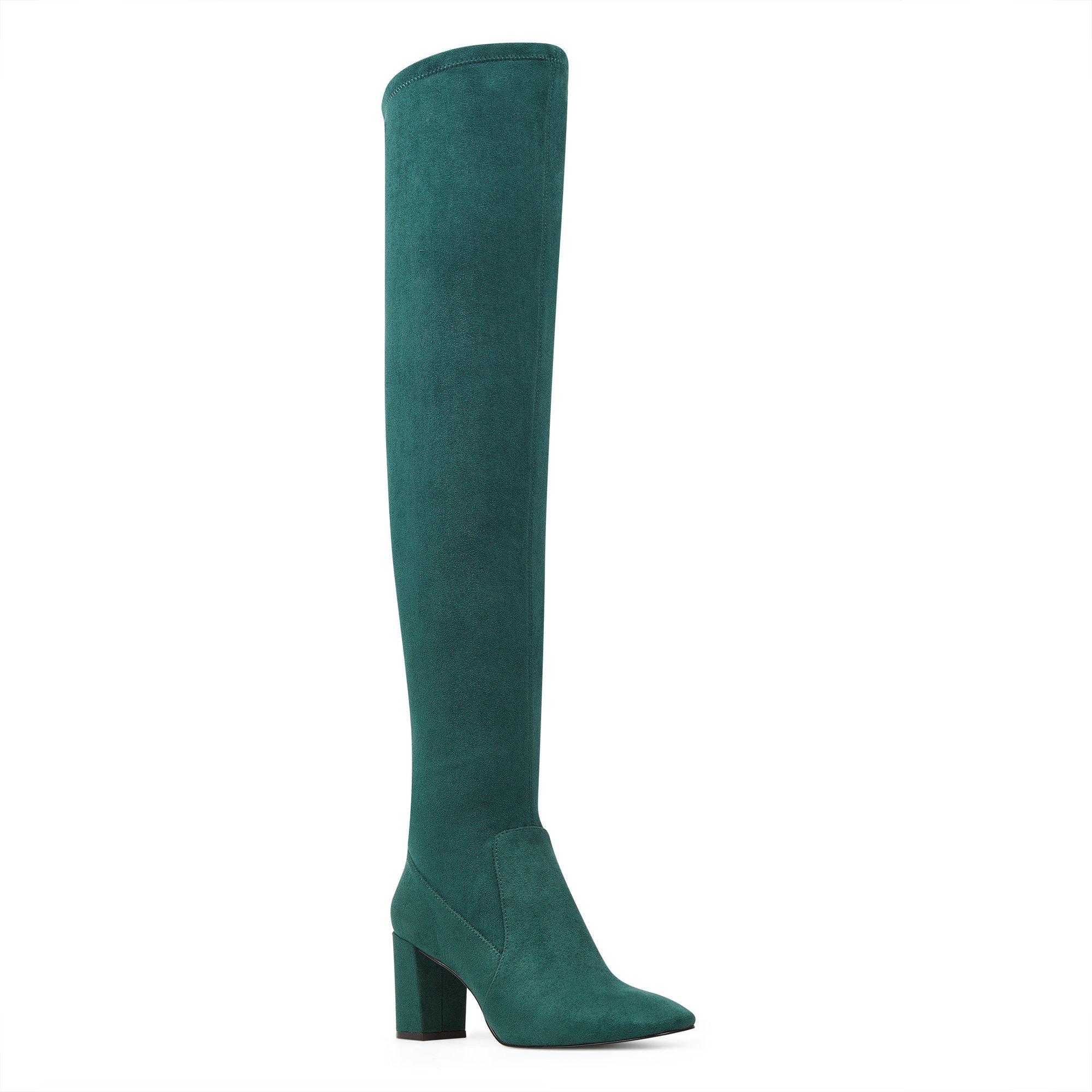Nine West Suede Perian Over The Knee Boot in Green Suede (Green) Lyst