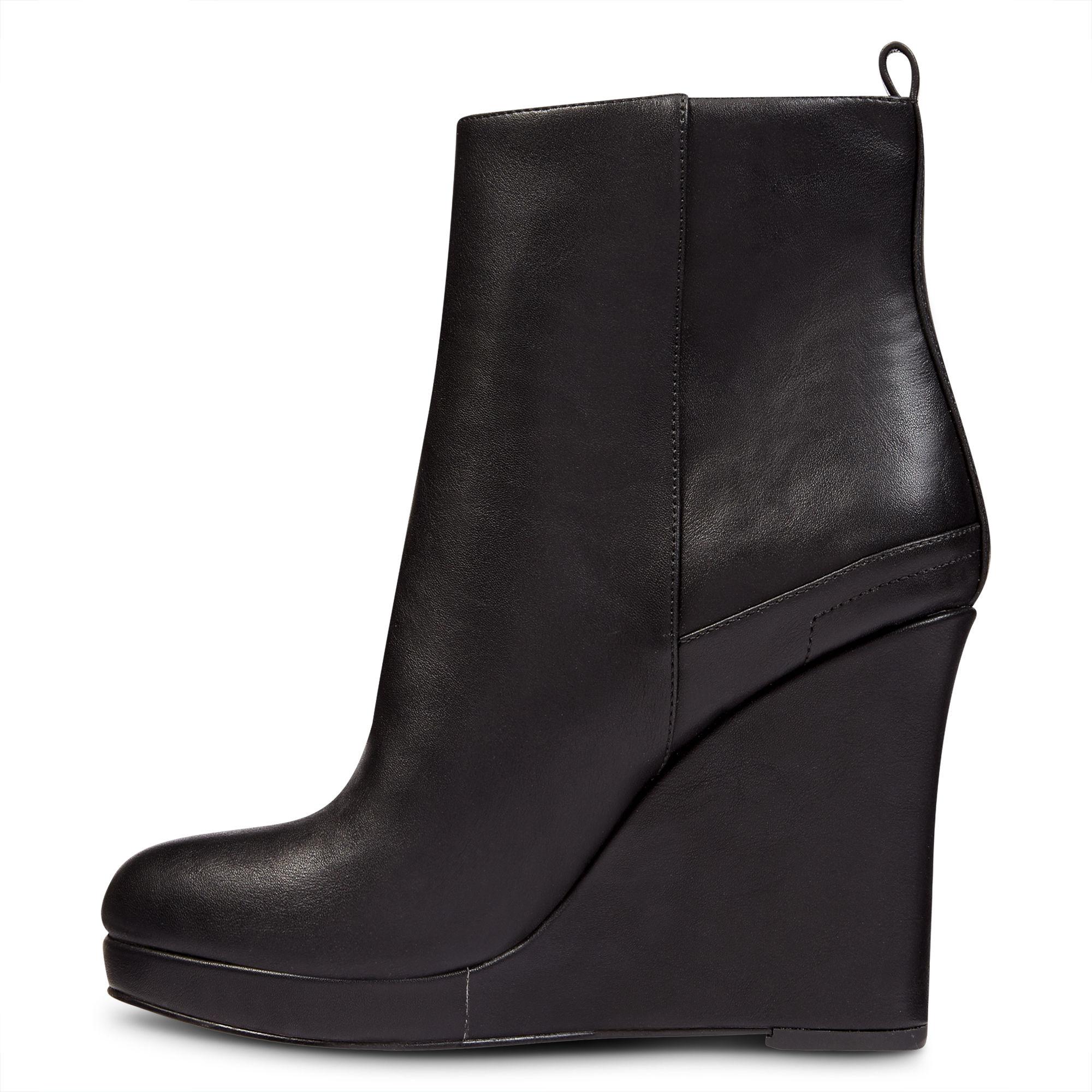 nine west black wedge booties
