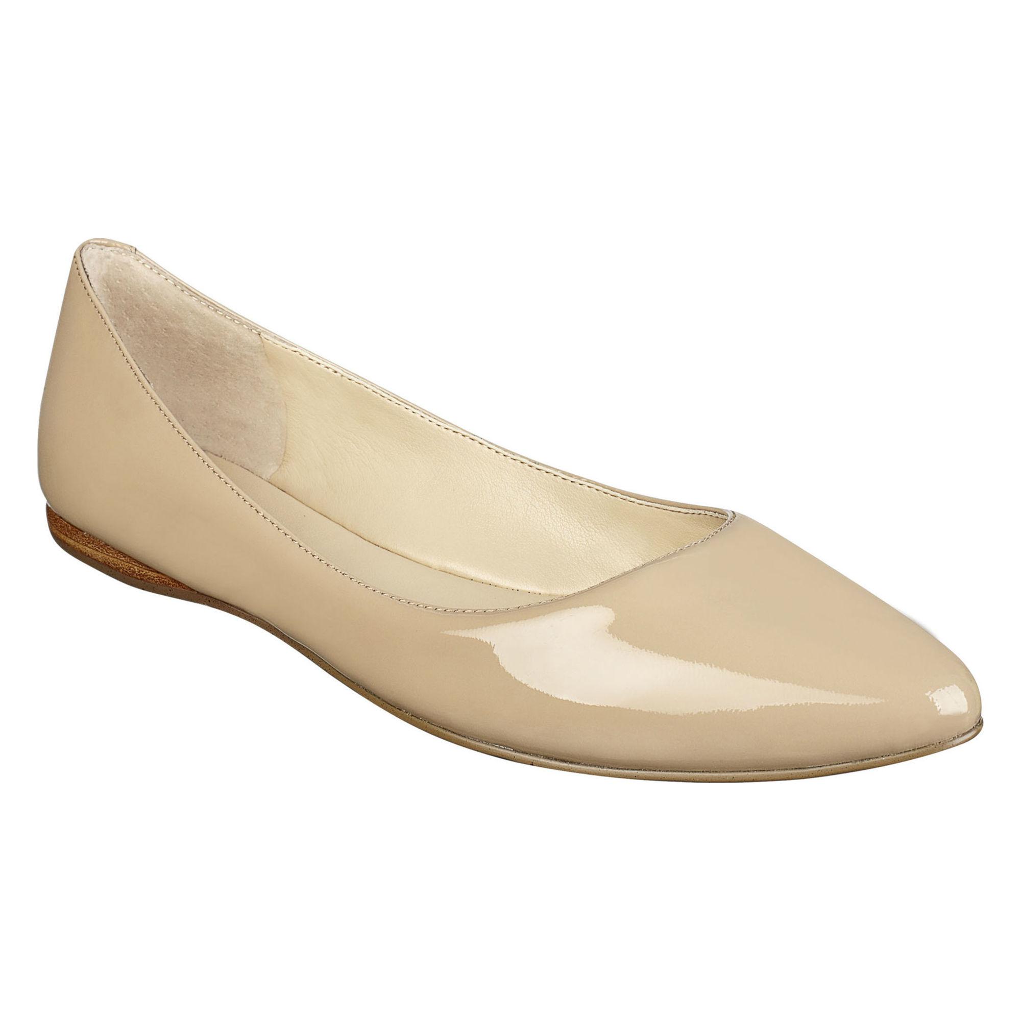 Nine West Leather Speakup Pointed Toe Flats in Natural Patent Leather ...