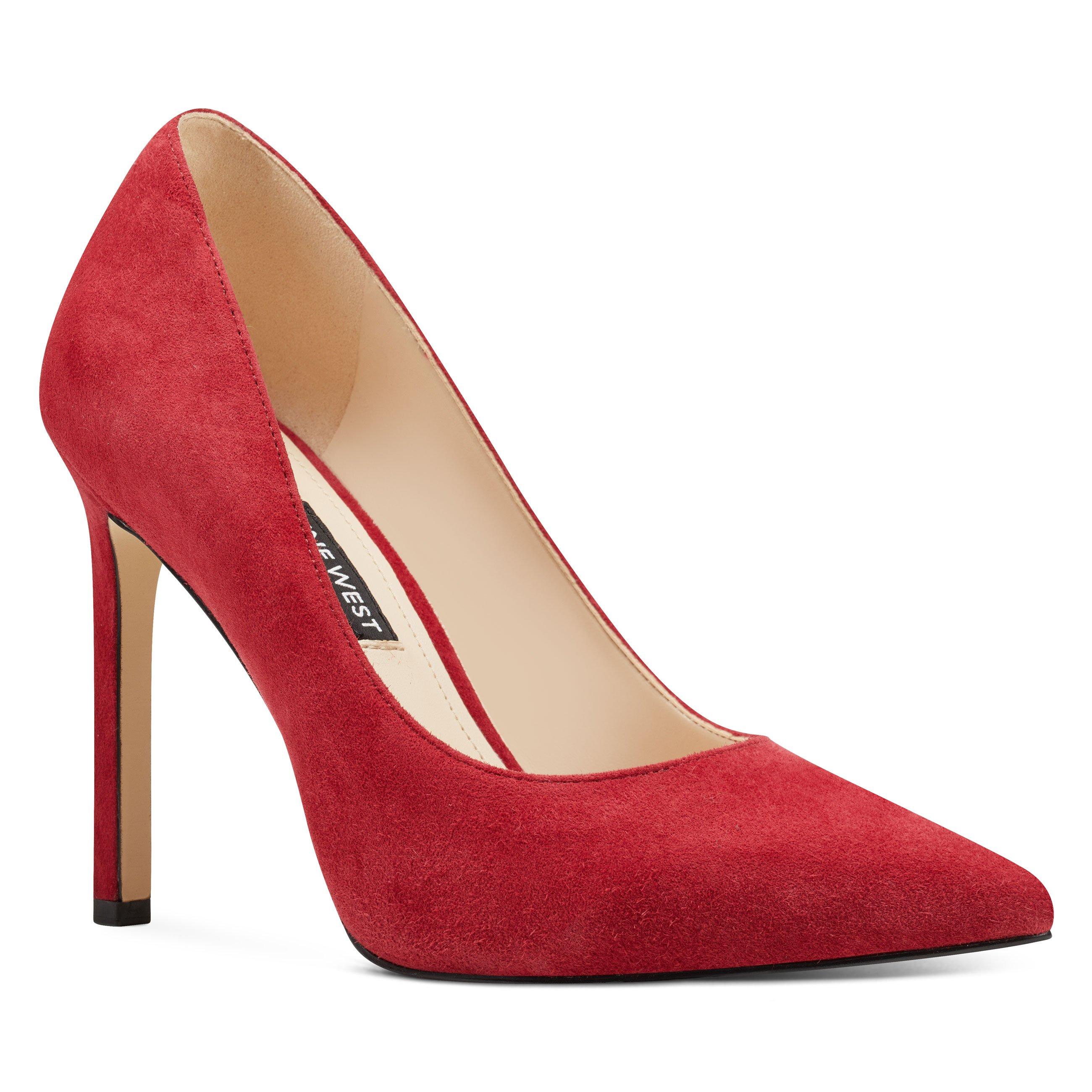 Nine West Silk Tatiana Pointy Toe Pumps in Red Suede (Red) - Lyst