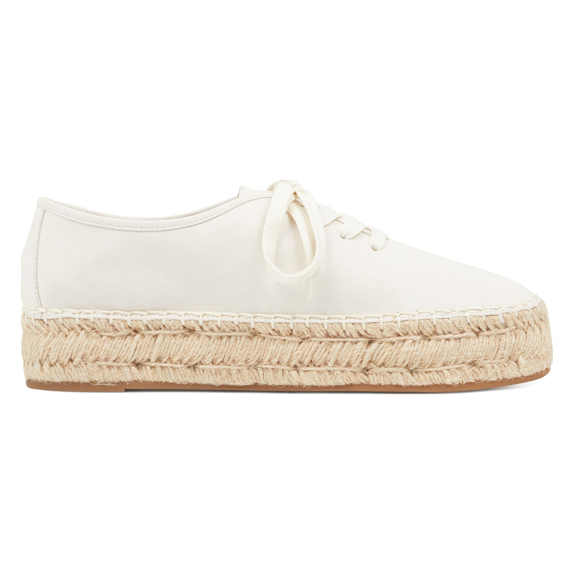 Nine West Leather Gingerbred Espadrille Sneakers in White - Lyst