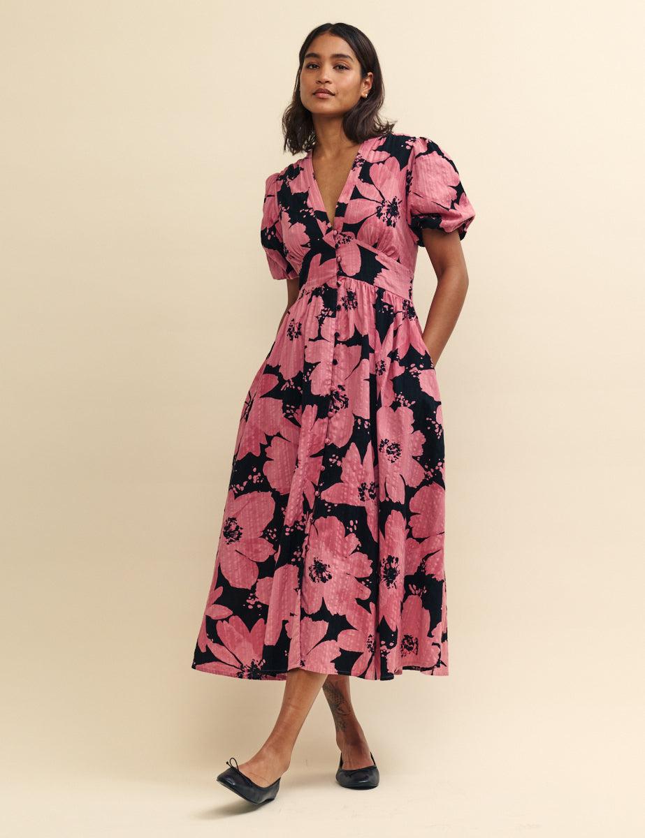Nobody's Child Flower Print Starlight Midi Dress in Pink | Lyst UK