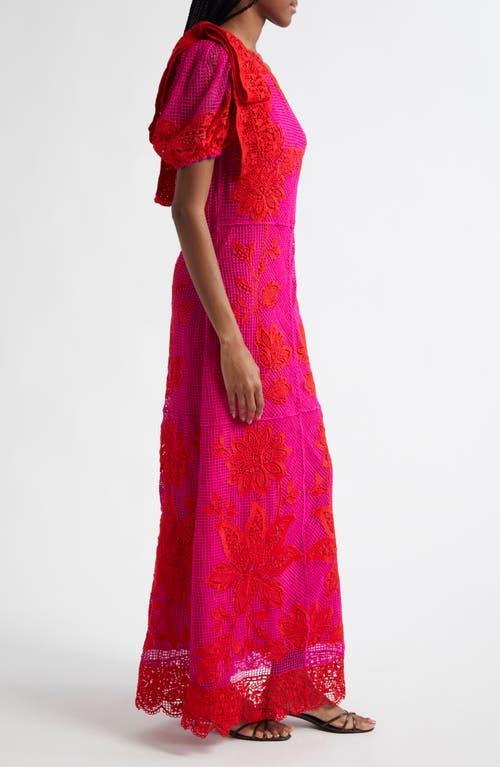FARM Rio Guipuire Lace One-Shoulder Maxi Dress in Red | Lyst FARM Rio Guipuire Lace One-Shoulder Maxi Dress in Red | Lyst