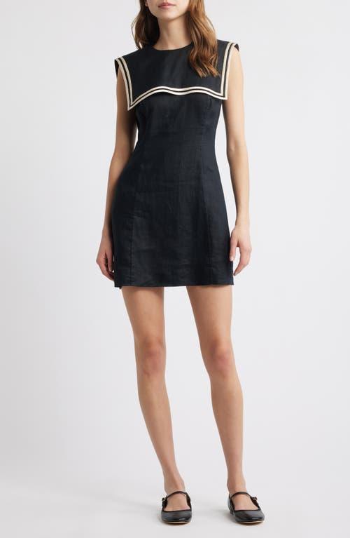 Doen Monroe Linen Minidress in Black | Lyst Doen Monroe Linen Minidress in Black | Lyst