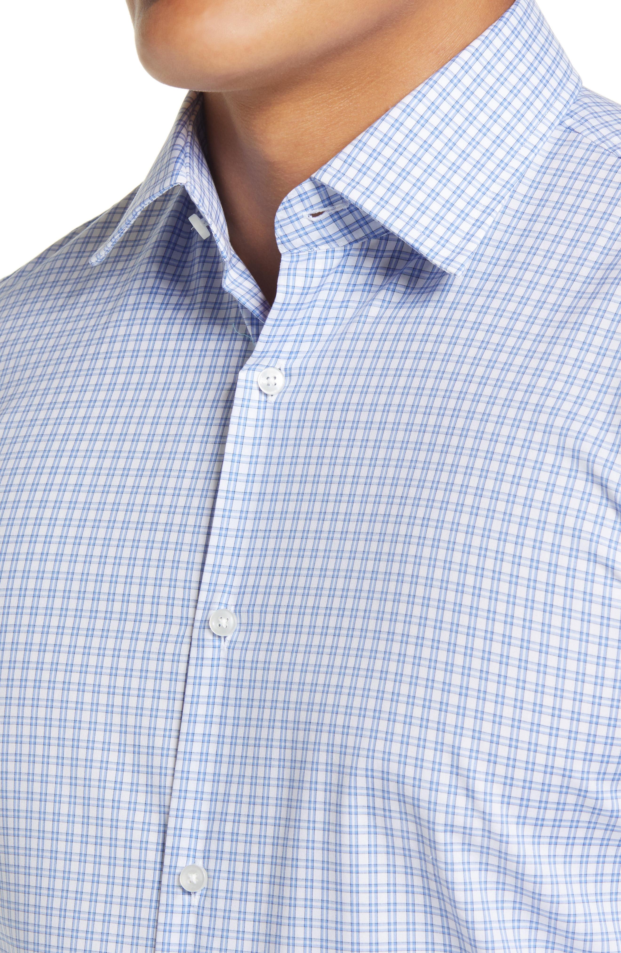 BOSS by Hugo Boss Slim Fit Plaid Dress Shirt in Light Blue (Blue) for