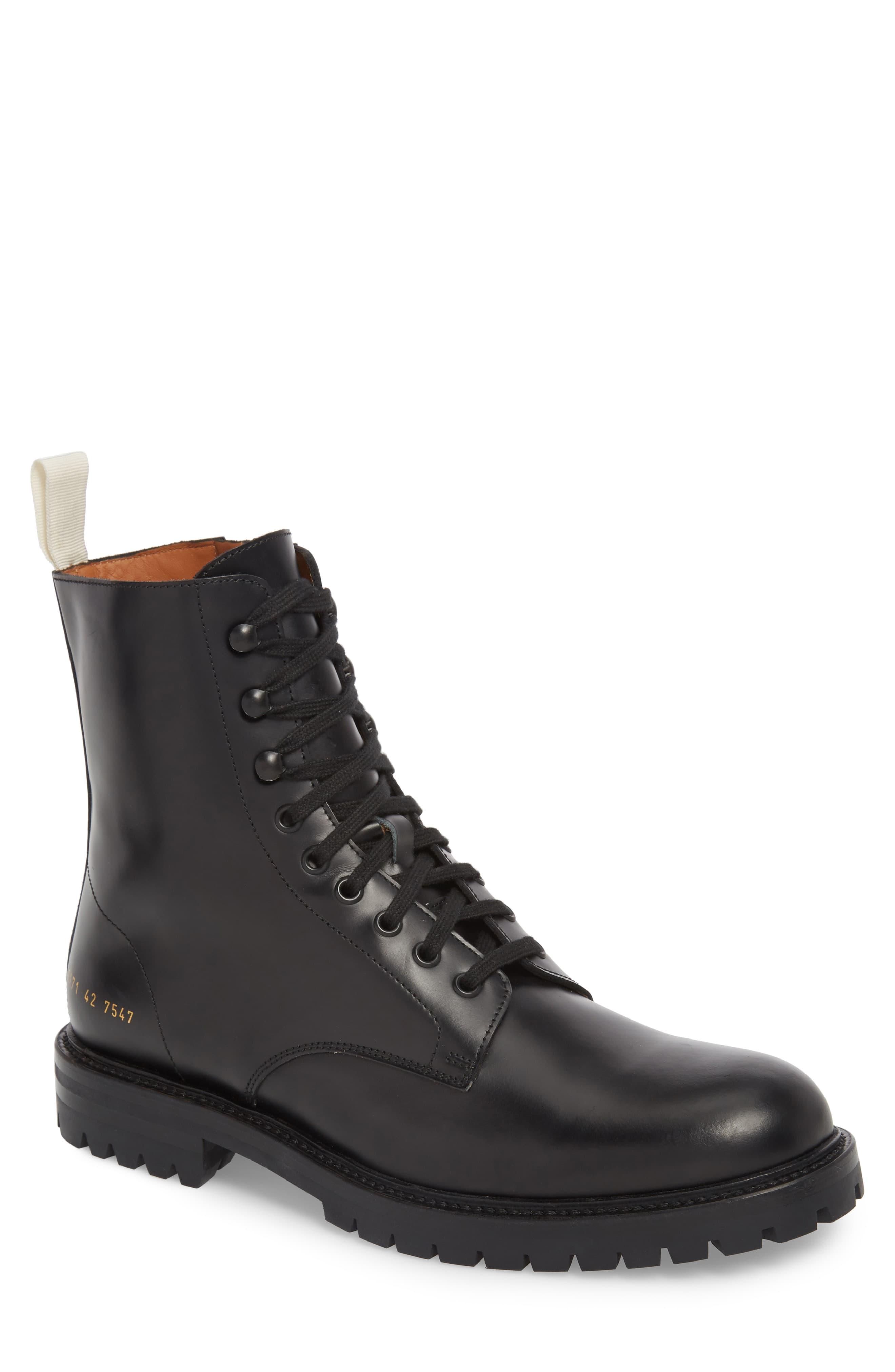 Common Projects Zipper Combat Boot in Black for Men | Lyst