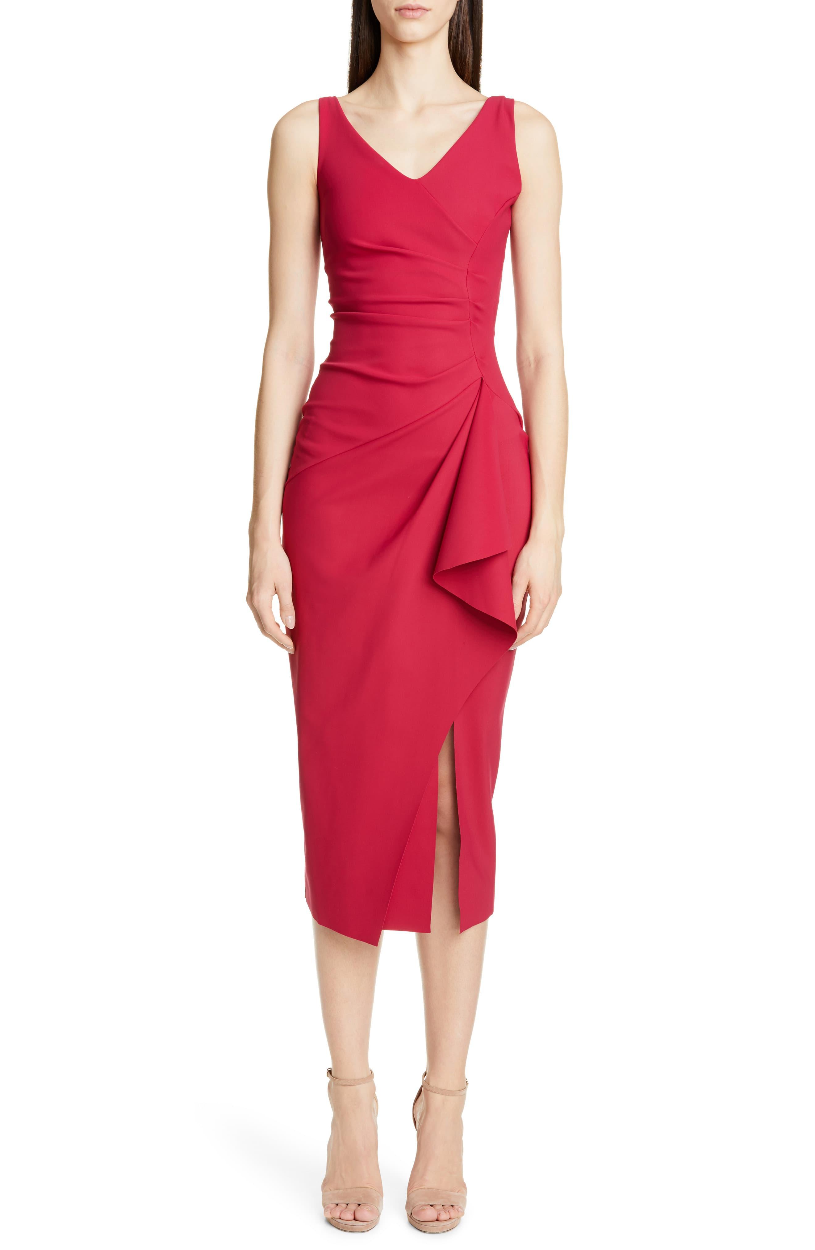 La Petite Robe Di Chiara Boni Kloty Ruched Midi Dress in Red - Lyst