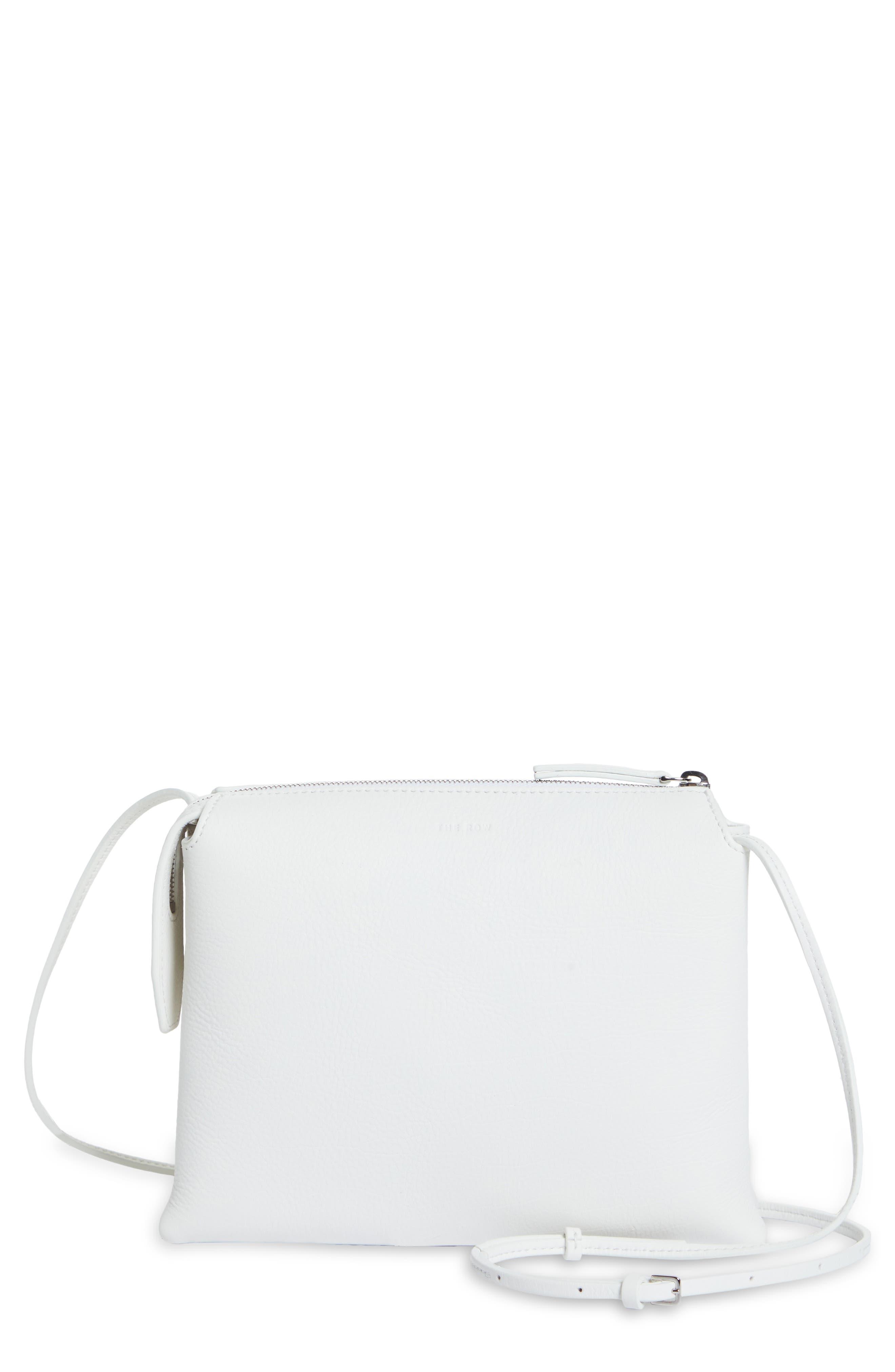 The Row Mini Nu Twin Leather Crossbody Bag in White | Lyst