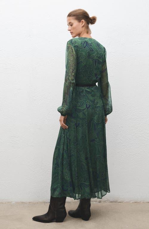 Mango Print Long Sleeve Maxi Dress in Green | Lyst Mango Print Long Sleeve Maxi Dress in Green | Lyst
