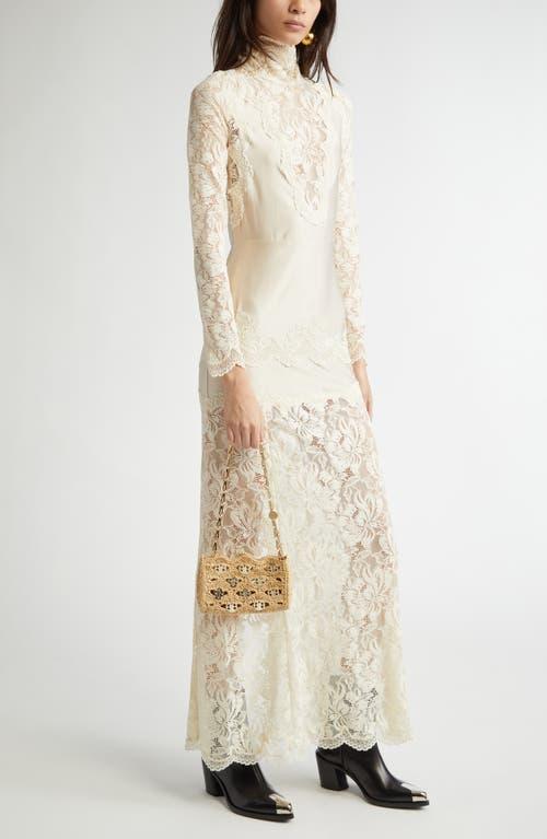 rabanne lace jersey maxi dress Long Sleeve & in Natural Farfetch