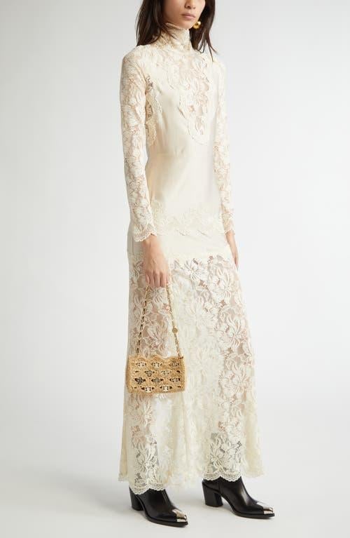 fitted lace wedding dress Rabanne Black Lace Jersey Long Sleeve Maxi Dress main image 0