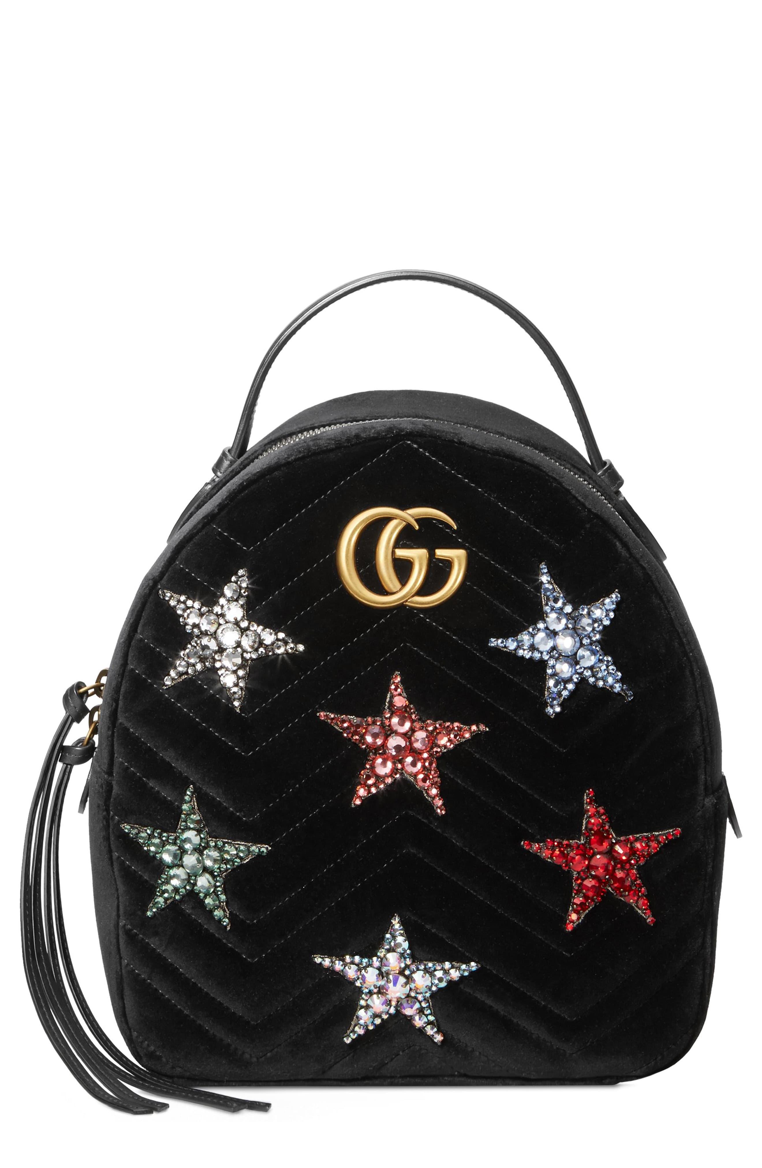 Gucci GG Marmont Star Backpack in Black 