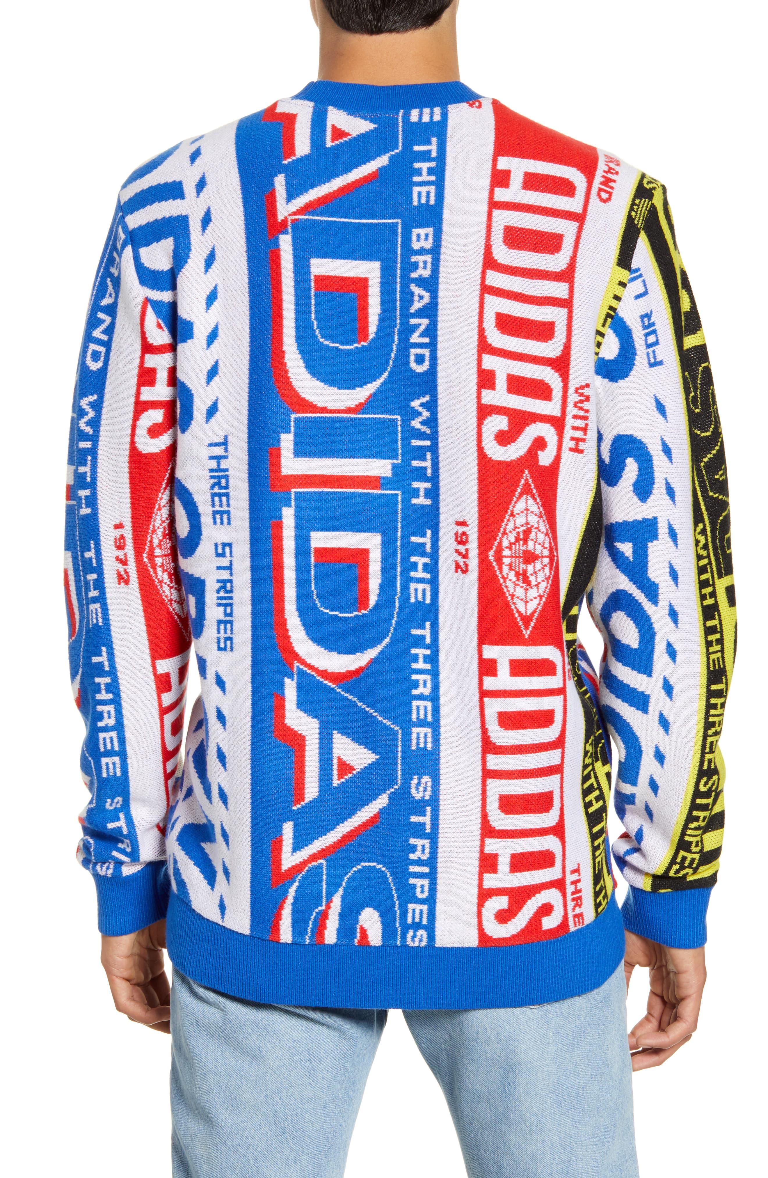 adidas knit scarf crewneck sweater