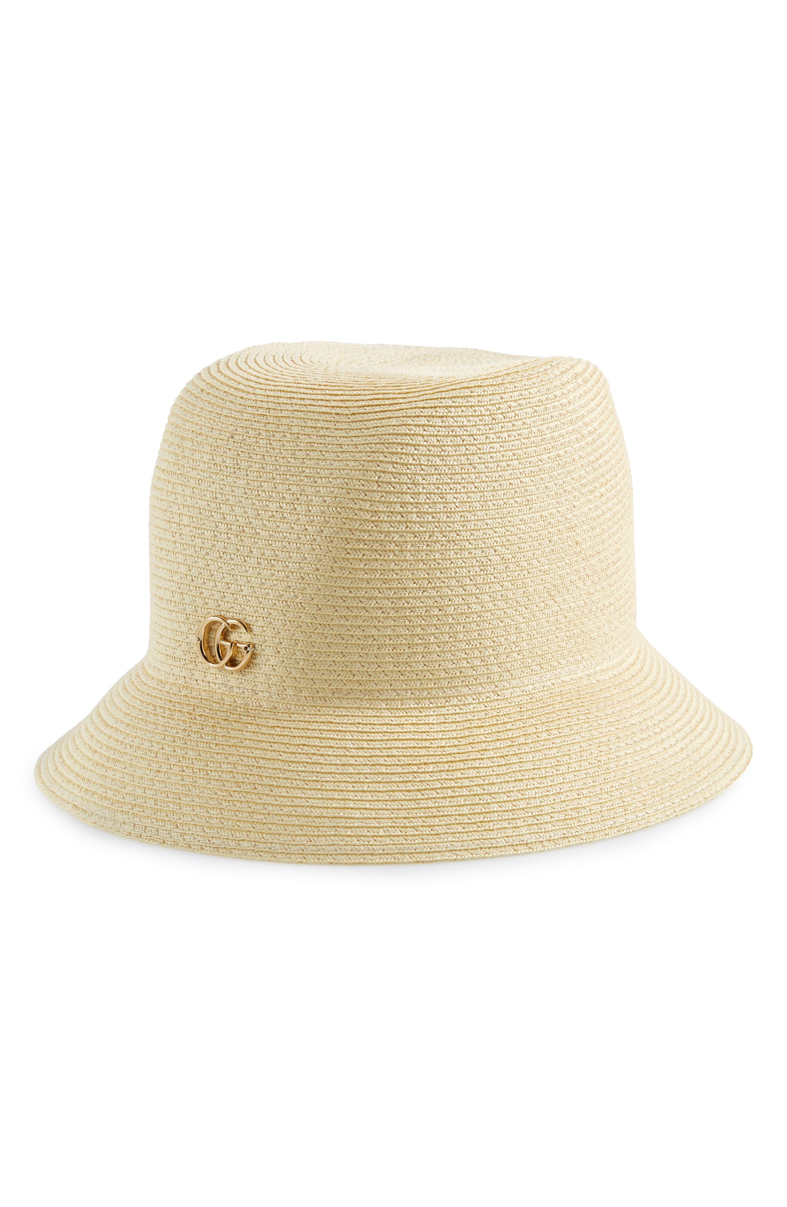 gucci straw bucket hat