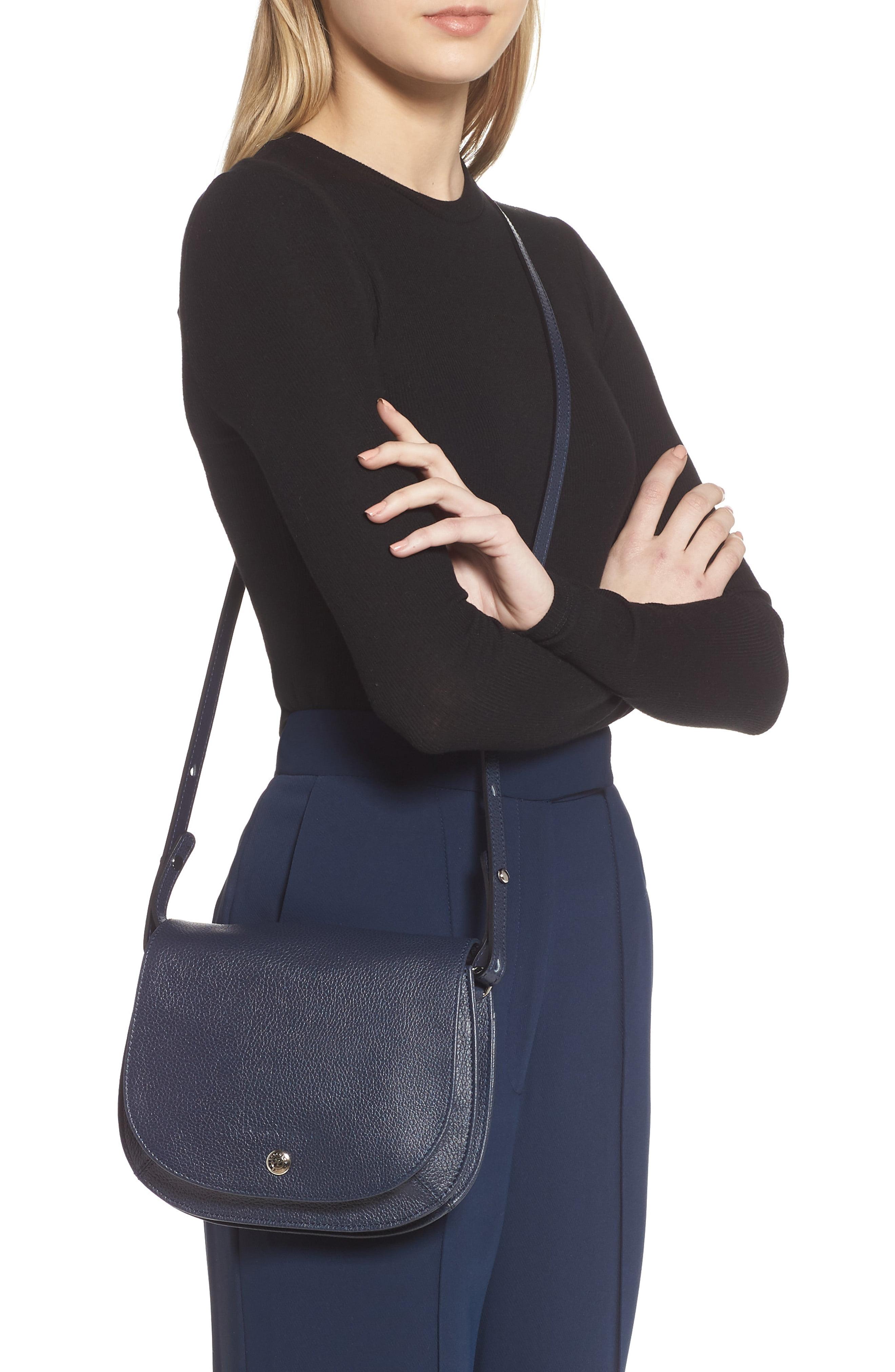 Longchamp Small Le Foulonne Leather Crossbody Bag in Navy (Blue) Lyst