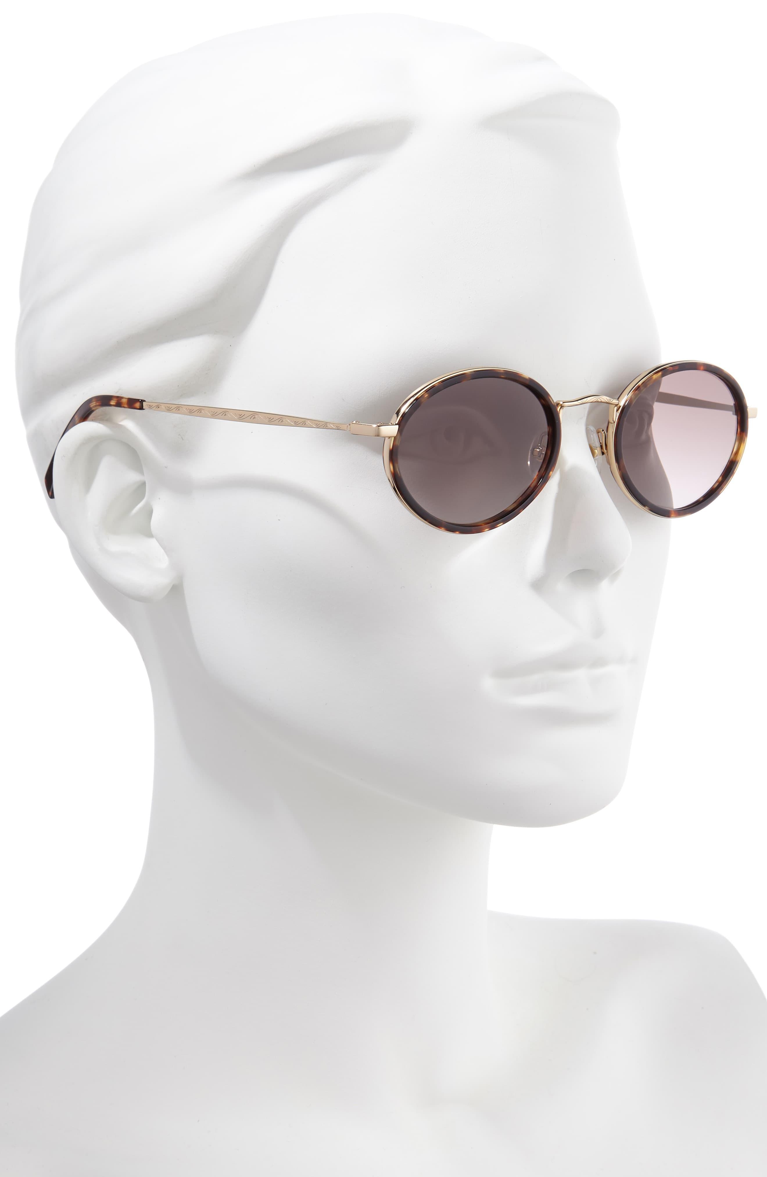 Rebecca Minkoff Gloria4 51mm Round Sunglasses Dark Havana/ Brown