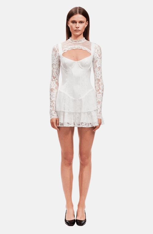 chinese dress ladies White Long Sleeve Mesh Corset Cocktail Midi Dress – ADONIS BOUTIQUE main image 0