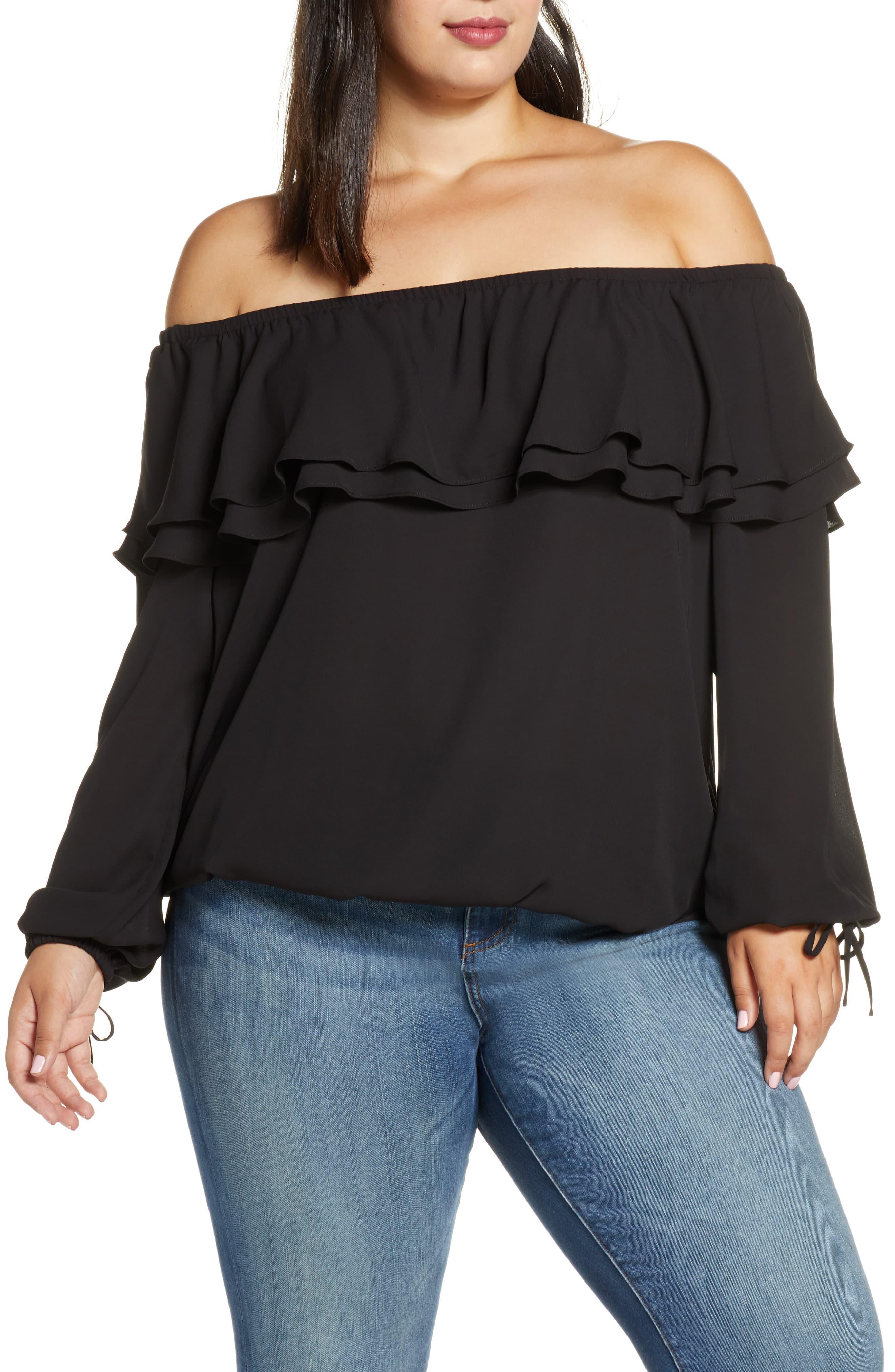 MICHAEL Michael Kors Michael Plus Size Ruffled Offtheshoulder Top in