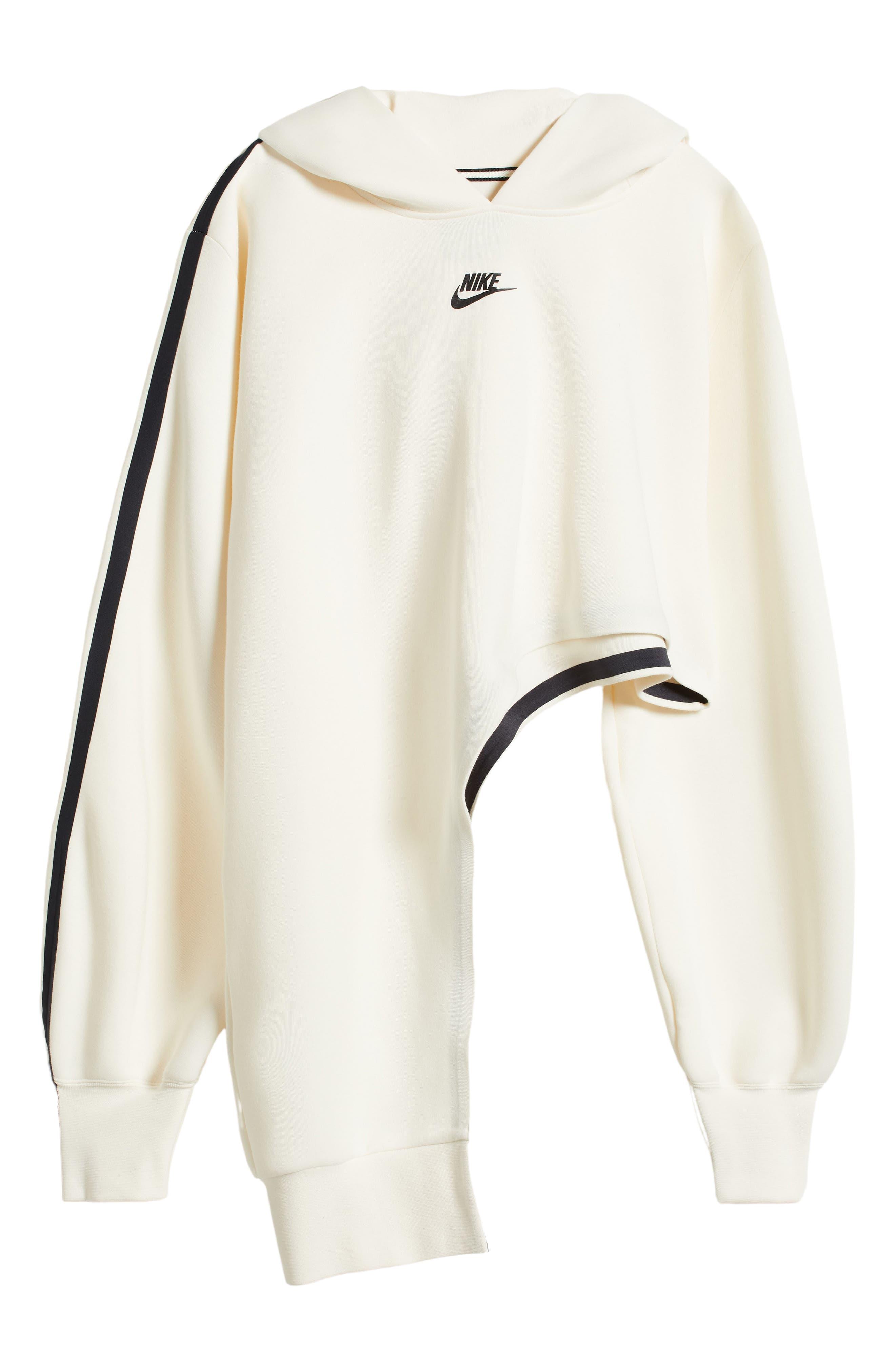 Nike Sportswear Tech Fleece Oversize Asymmetric Hoodie in Natural | Lyst