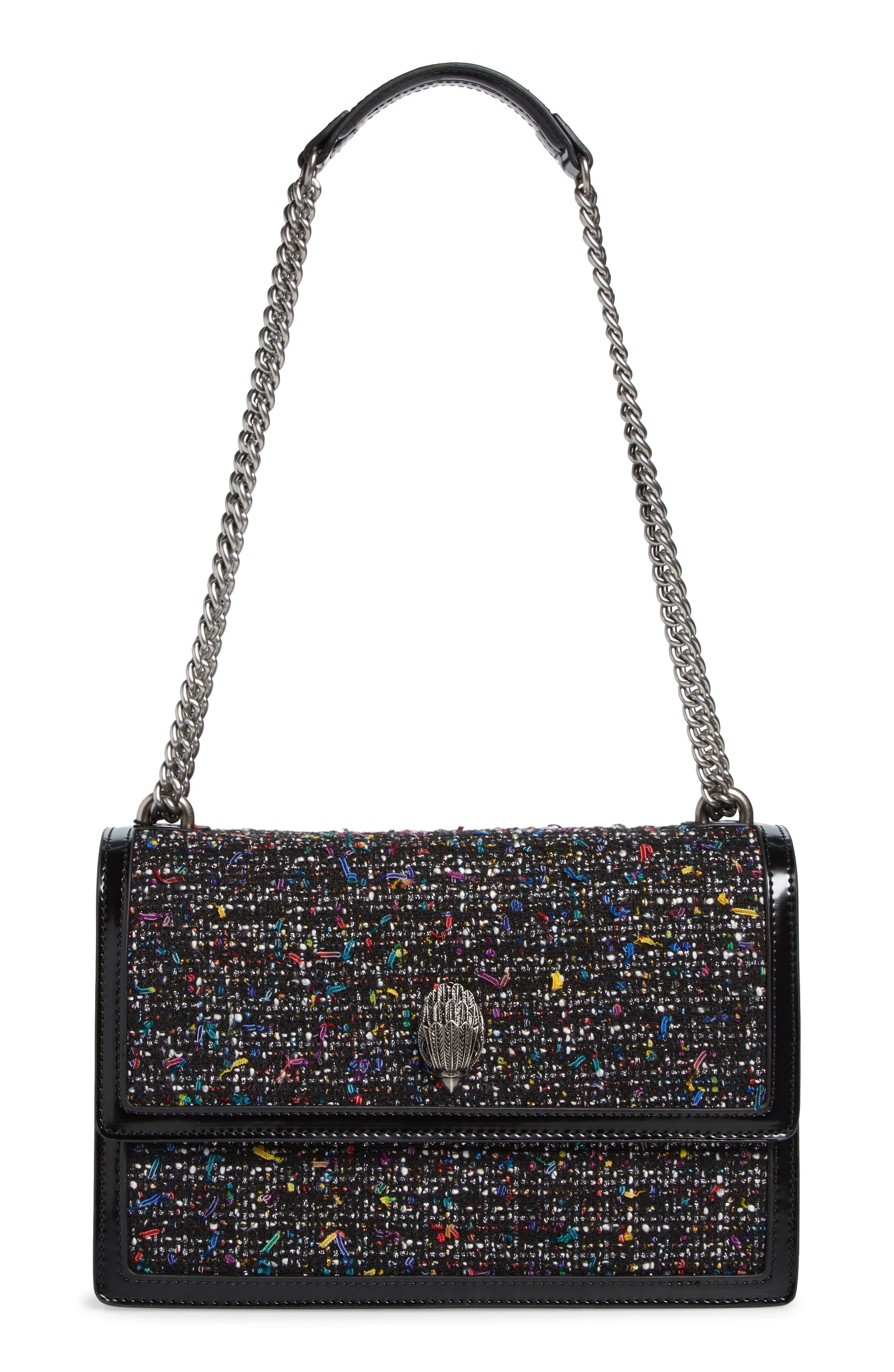 Kurt Geiger Large Shoreditch Tweed Shoulder Bag in Black Lyst