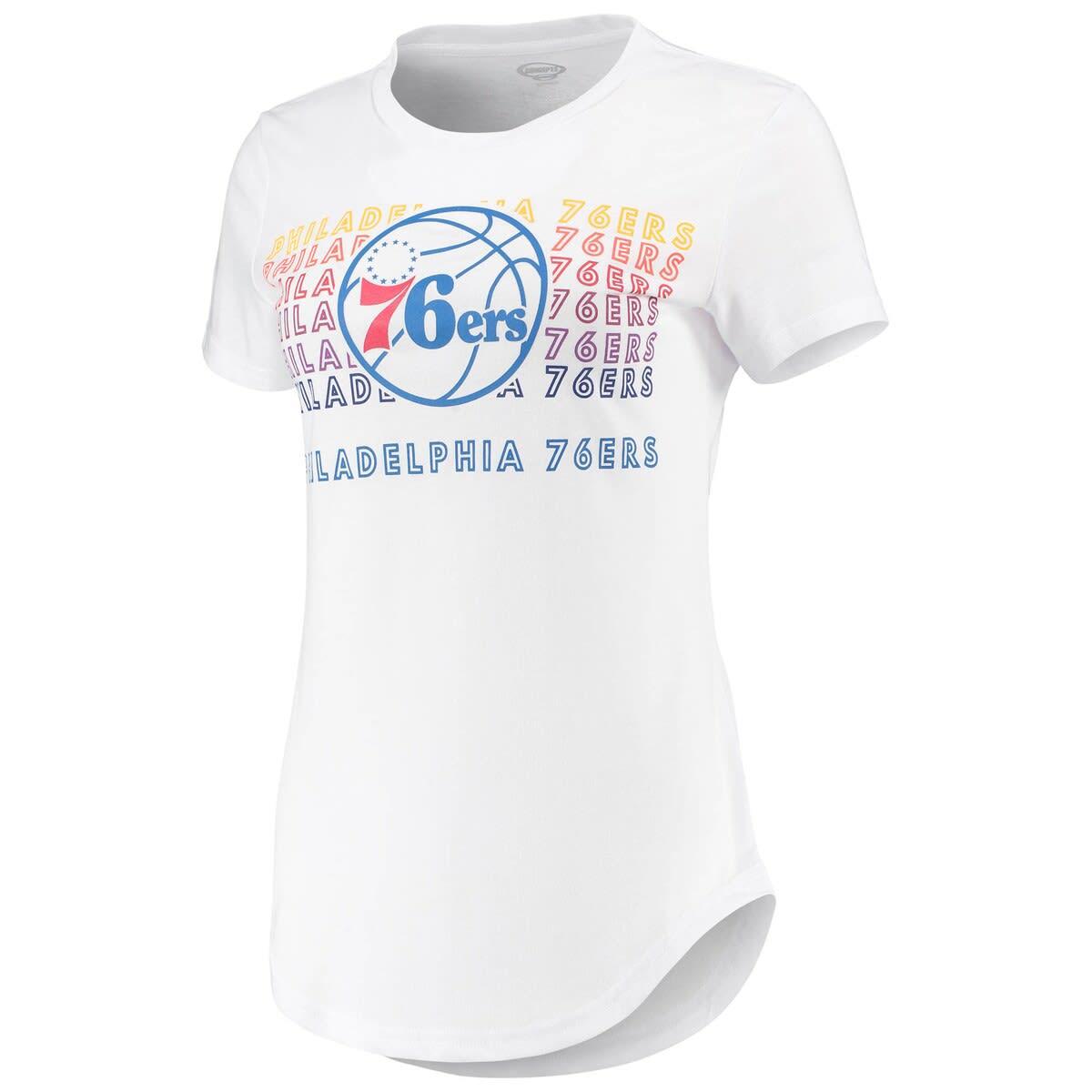 Philadelphia 76ers Concepts Sport Women's Sunray Notch Neck Long Sleeve T- Shirt - White