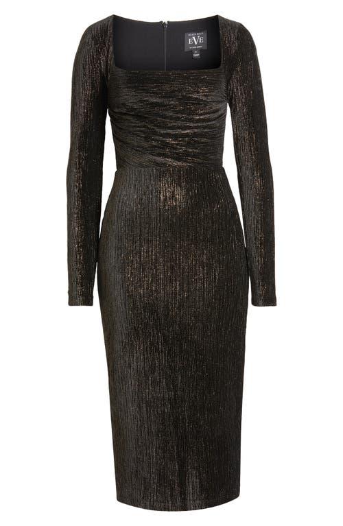 Black Halo Xander Metallic Long Sleeve Sheath Cocktail Dress in