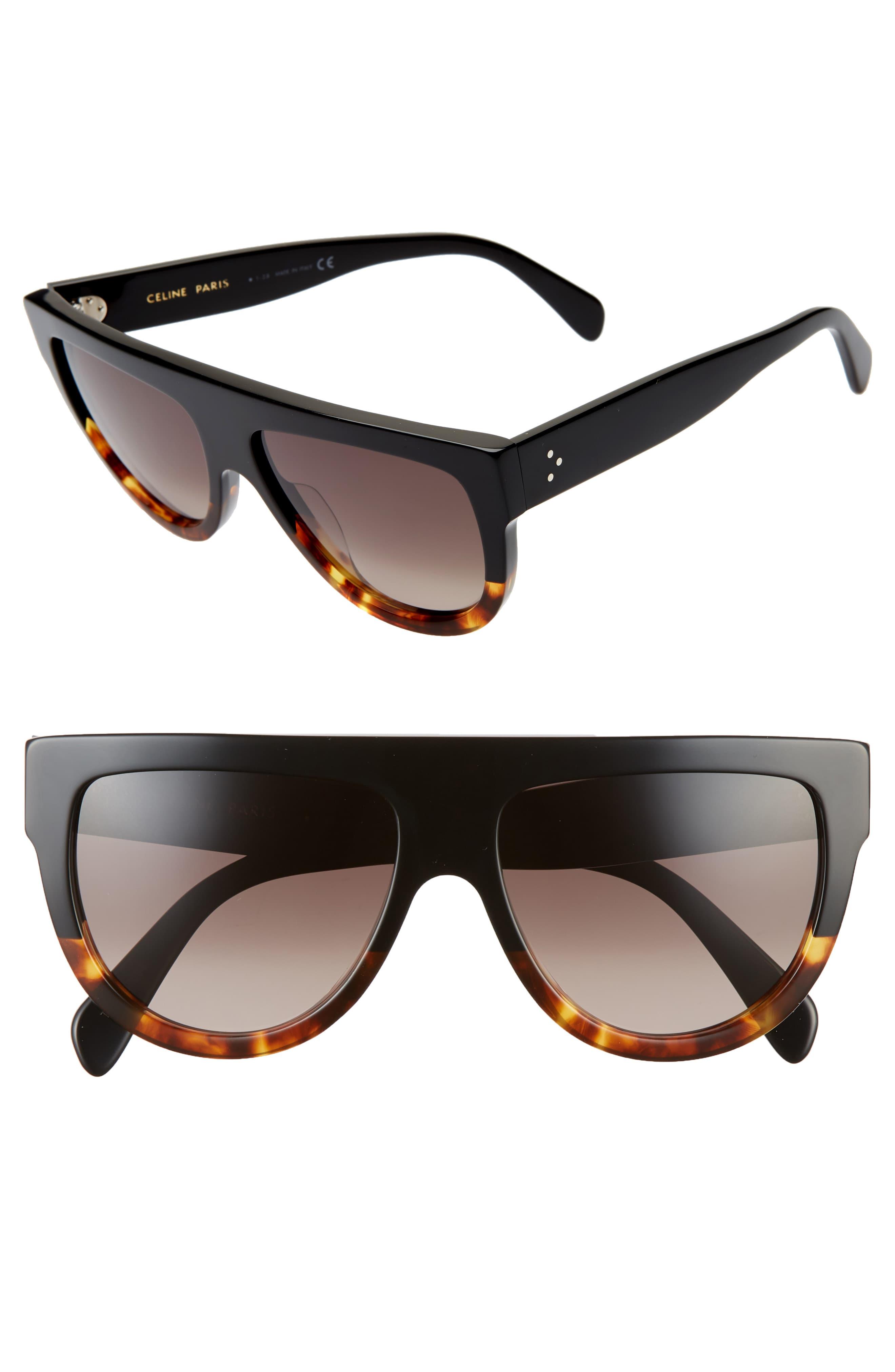 Céline 58mm Flat Top Sunglasses in Black - Lyst