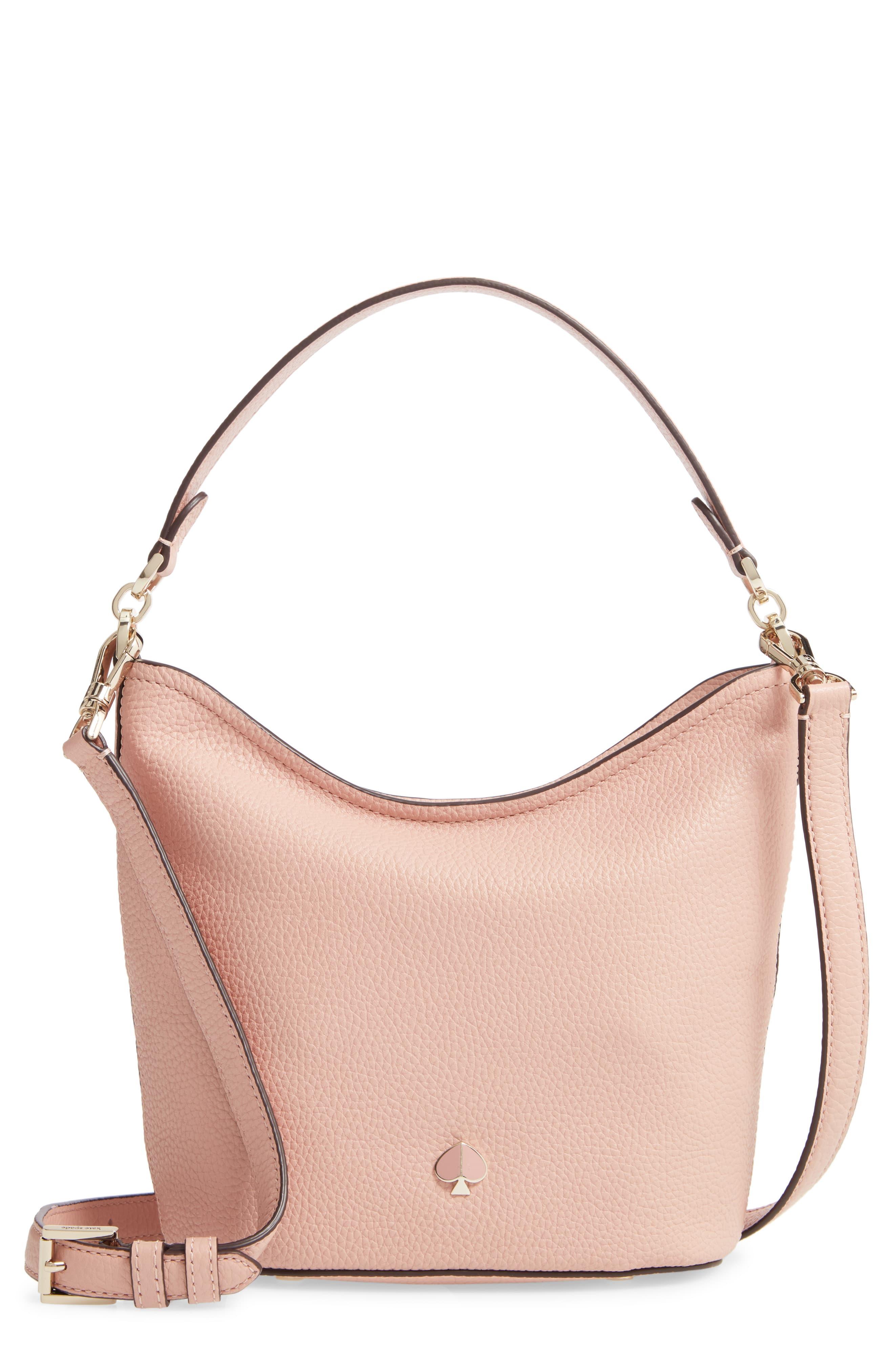 pink leather hobo bag