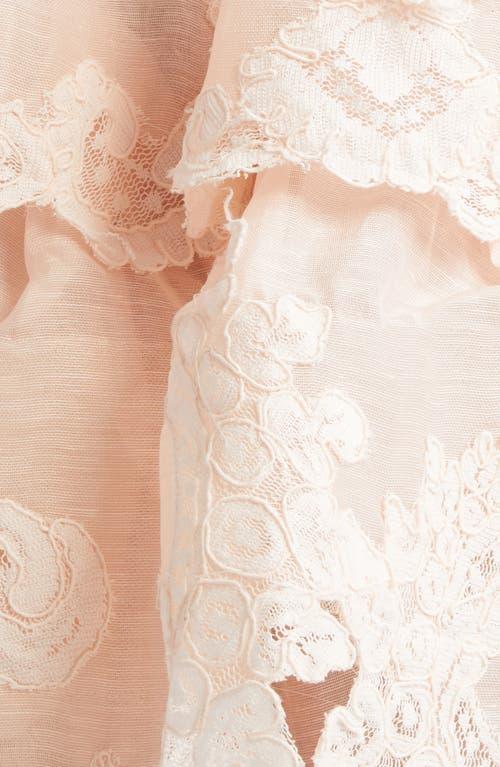 Zimmermann Crush Lace Trimmed Organza Tiered Dress in Natural | Lyst