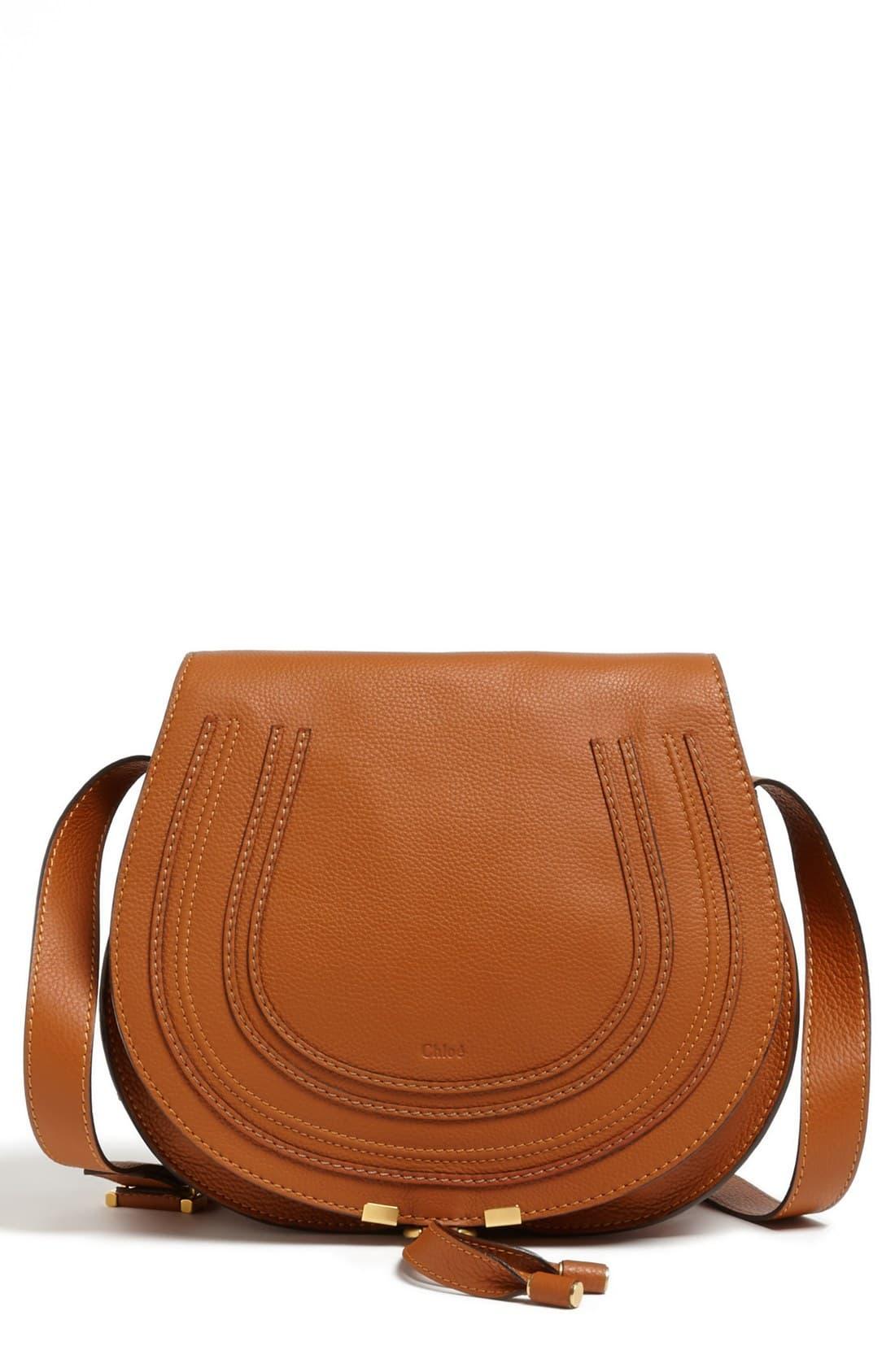 Chloé Medium Marcie Leather Saddle Bag In Tan Brown Lyst