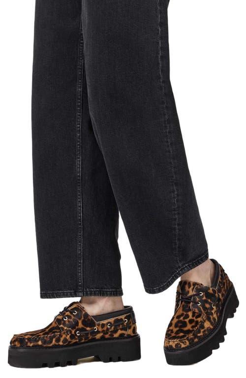 All Saints Leopard Print Loafers Allsaints Asstha faux leopard boat shoes in multi | ASOS main image 4