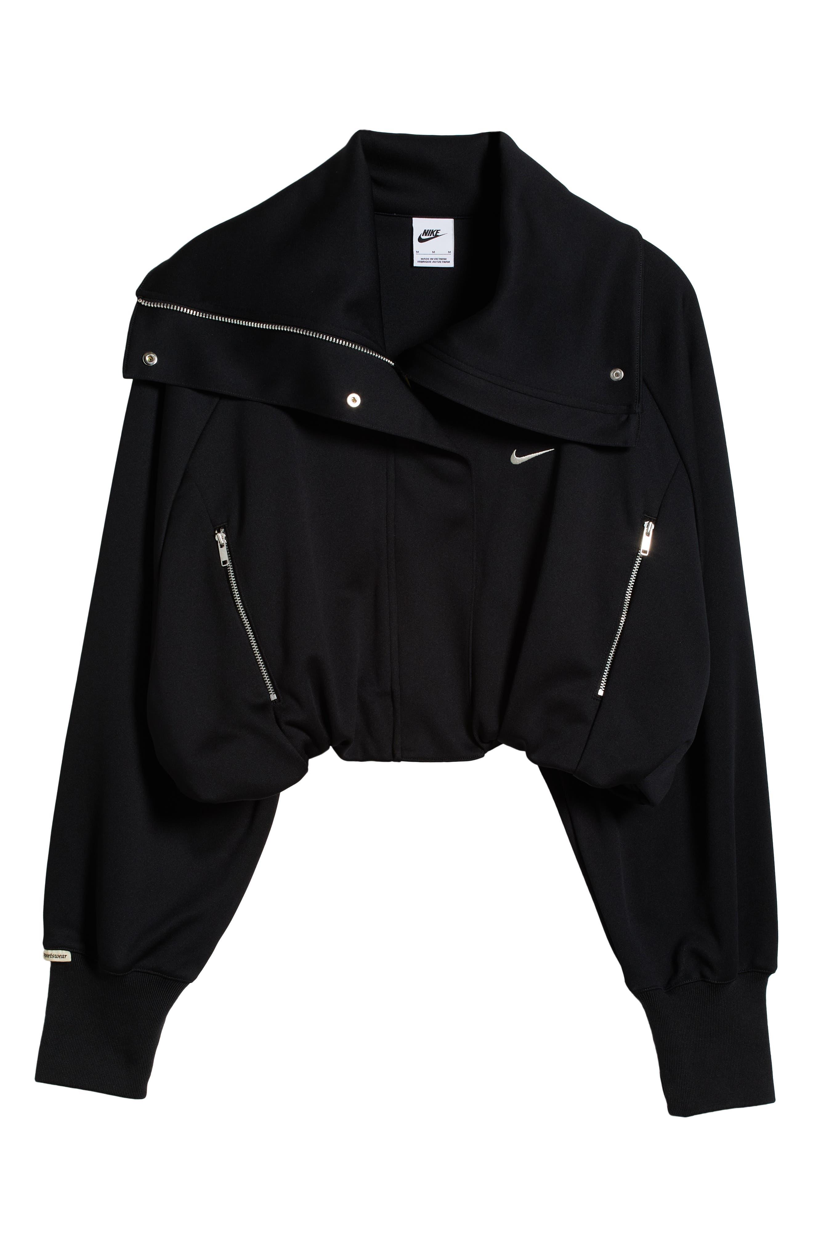 Nike Sportswear Collection Crop Track Jacket in Black | Lyst