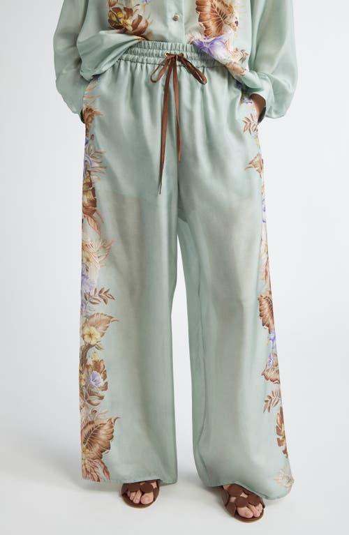 【送料&関税込】Zimmermann Pants In Green Silk Zimmermann Tuck Wide-Leg Silk Pants | Saks Fifth Avenue