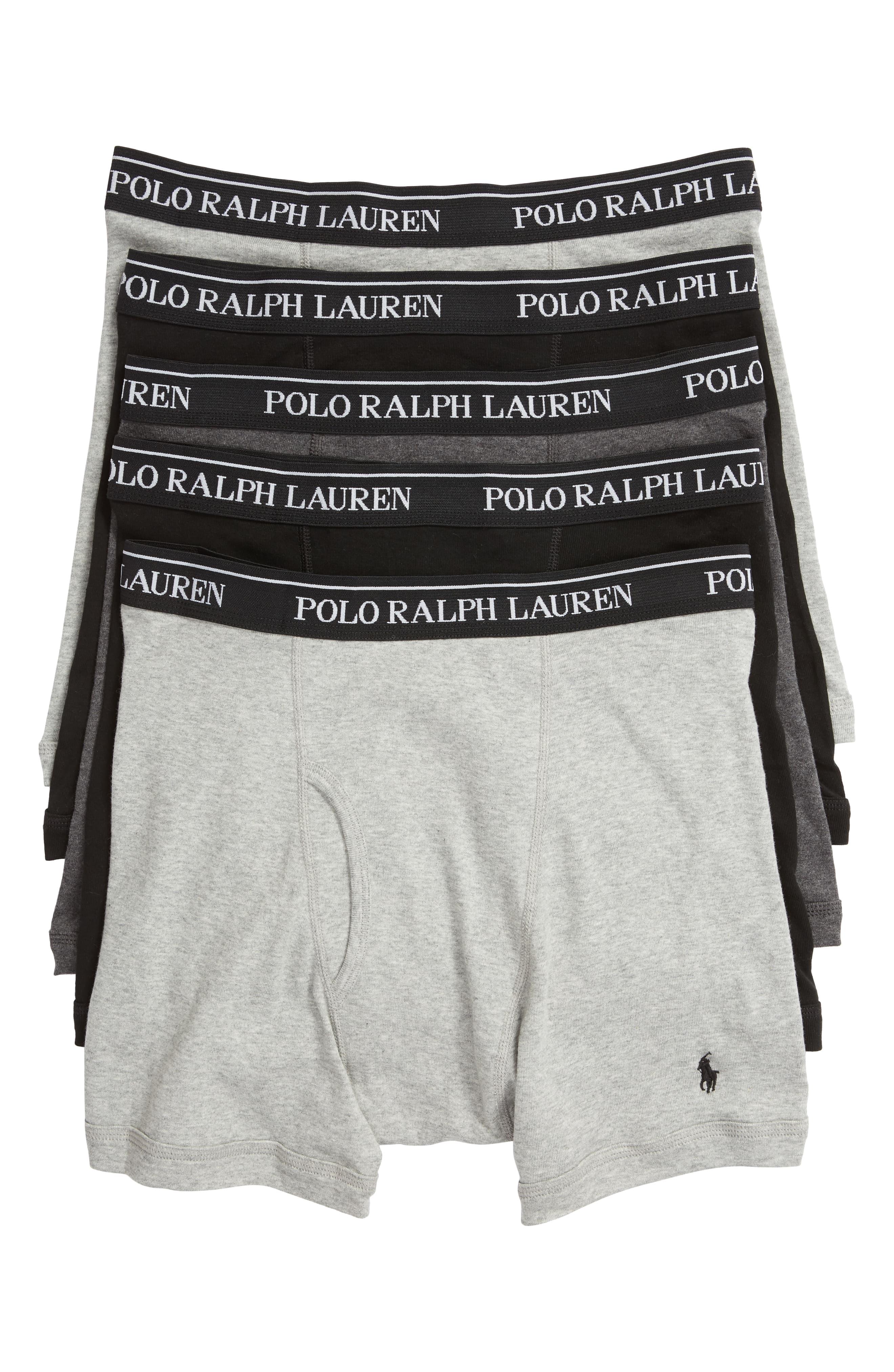 Polo Ralph Lauren 5-pack Cotton Boxer Briefs, None in Black for Men ...