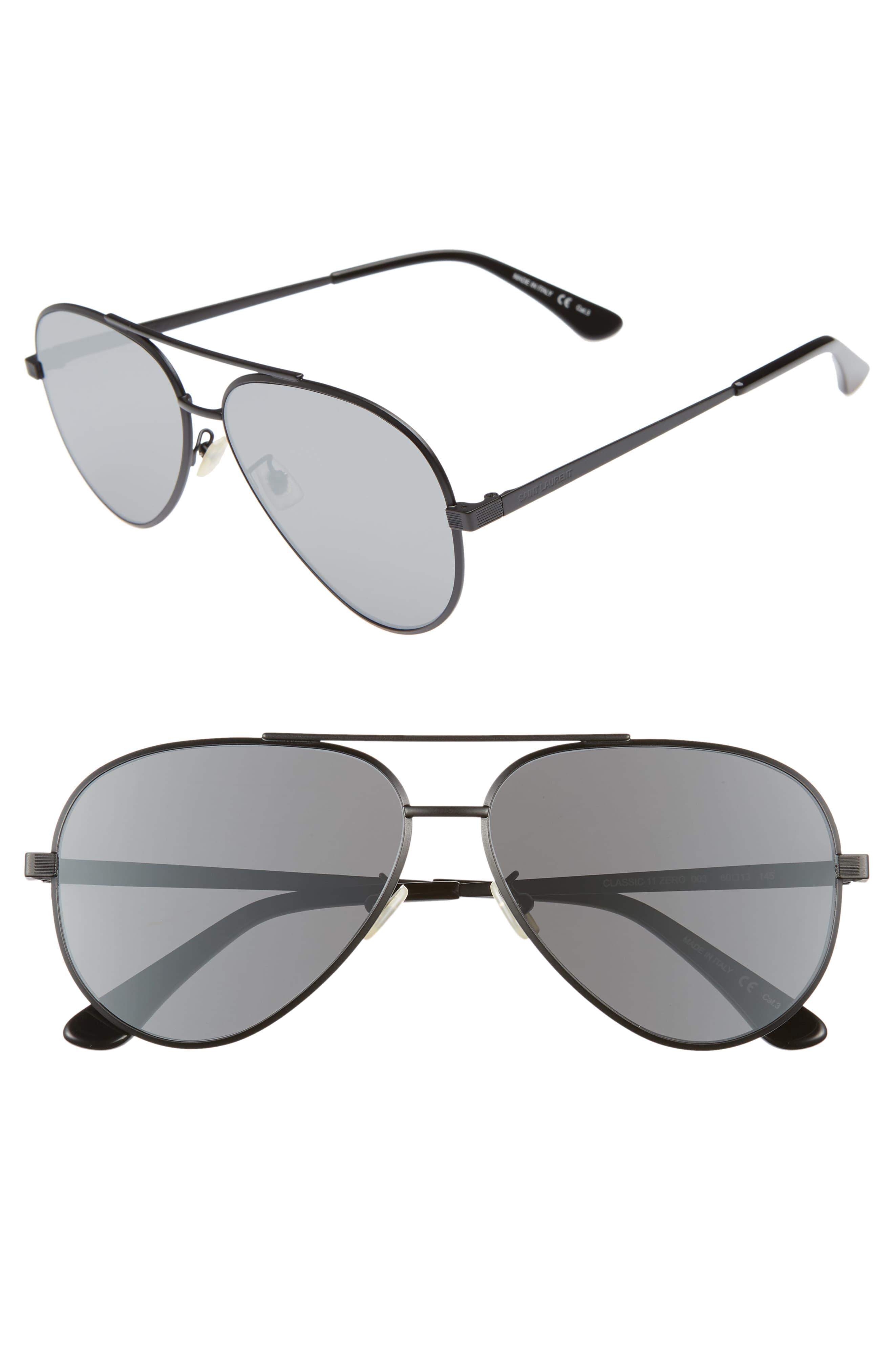 Saint Laurent Classic 11 Zero 60mm Aviator Sunglasses in Black for Men Lyst