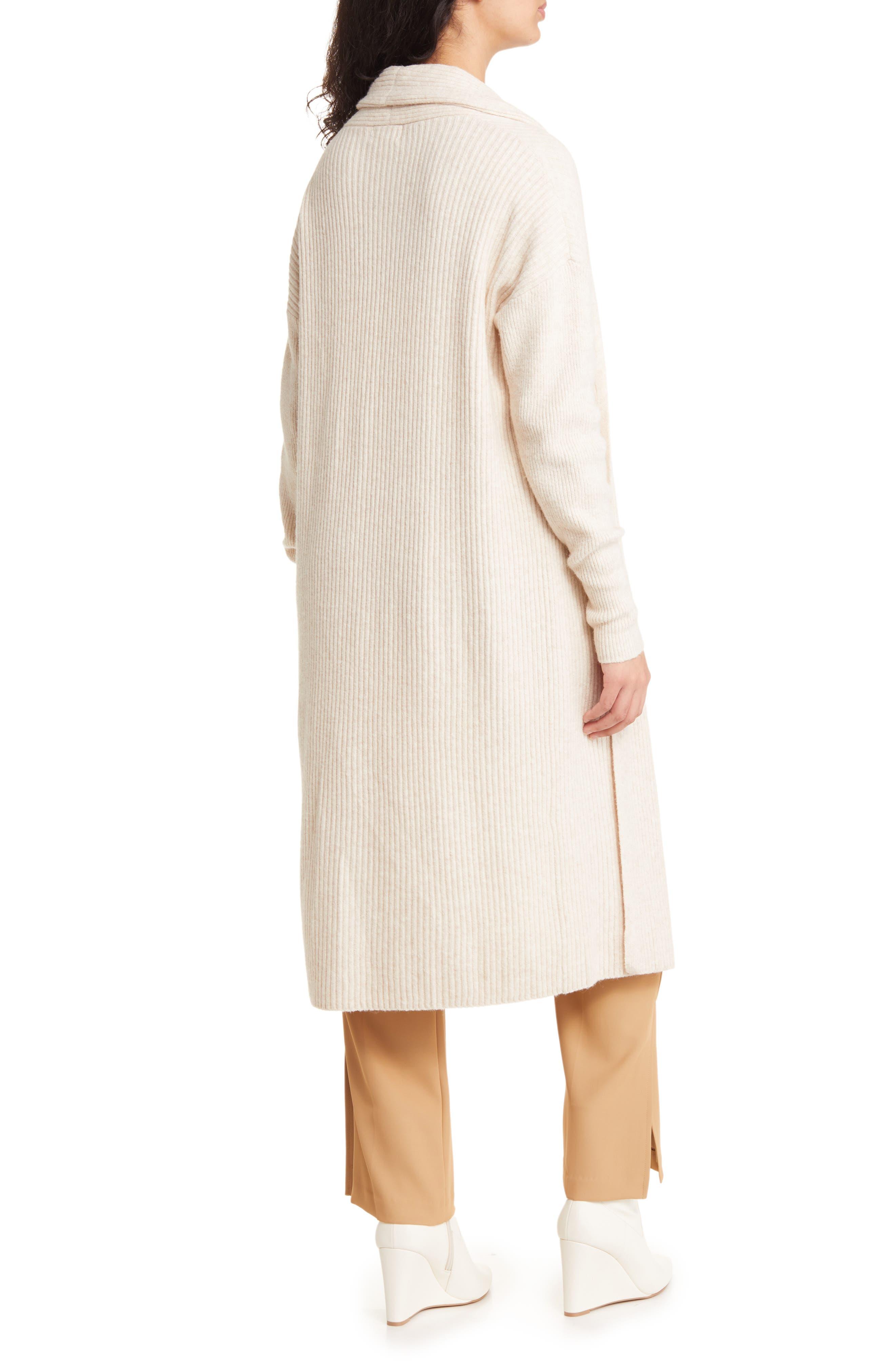 Open Edit Longline Shawl Collar Cardigan in Natural | Lyst