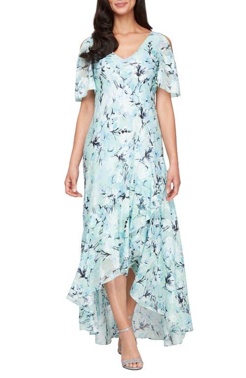 sachin and babi light blue dress Alex Evenings Sequin Embroidered Floral Cocktail Dress main image 0