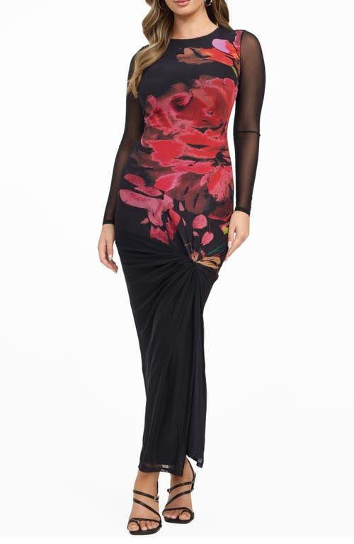 guess long floral dress Guess Women Pink Orange Floral Long Sleeve Dress Rutched Waist V-NECK Stretch 10