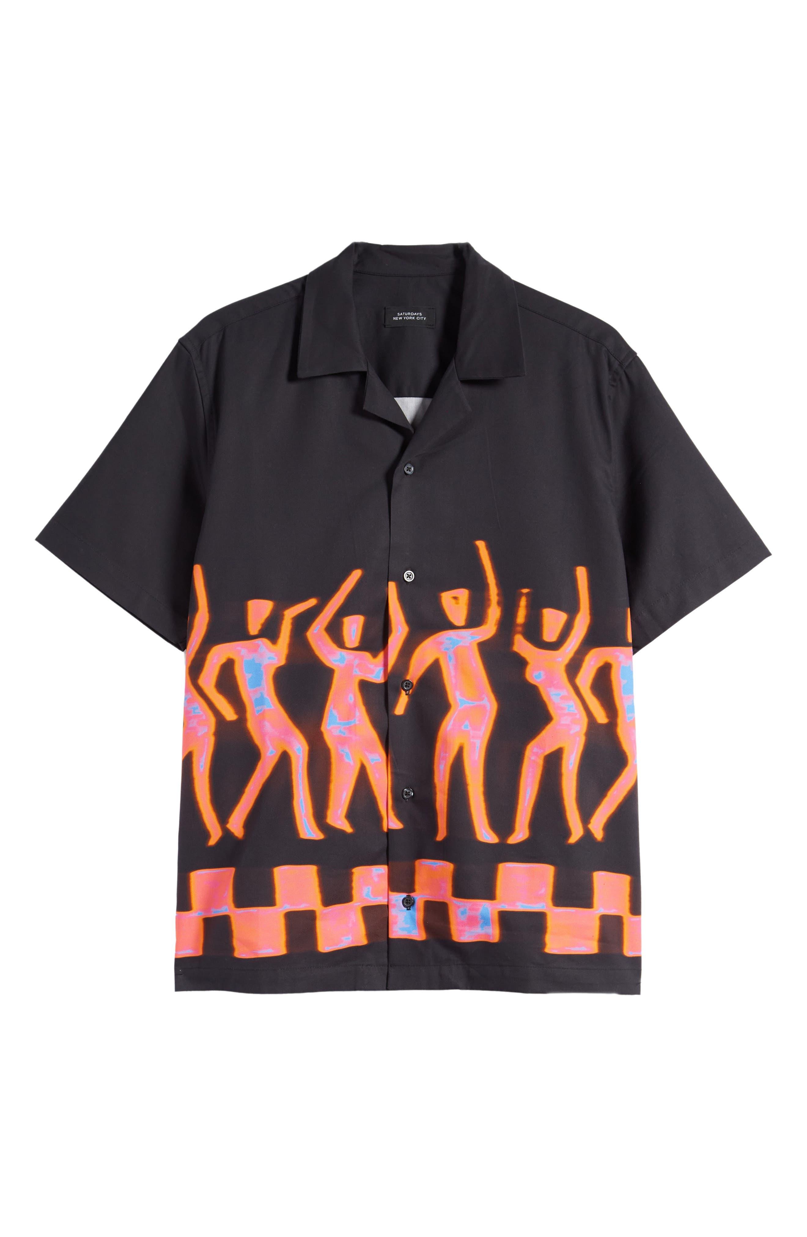 Saturdays NYC Canty Dancer Camp Shirt in Black for Men | Lyst