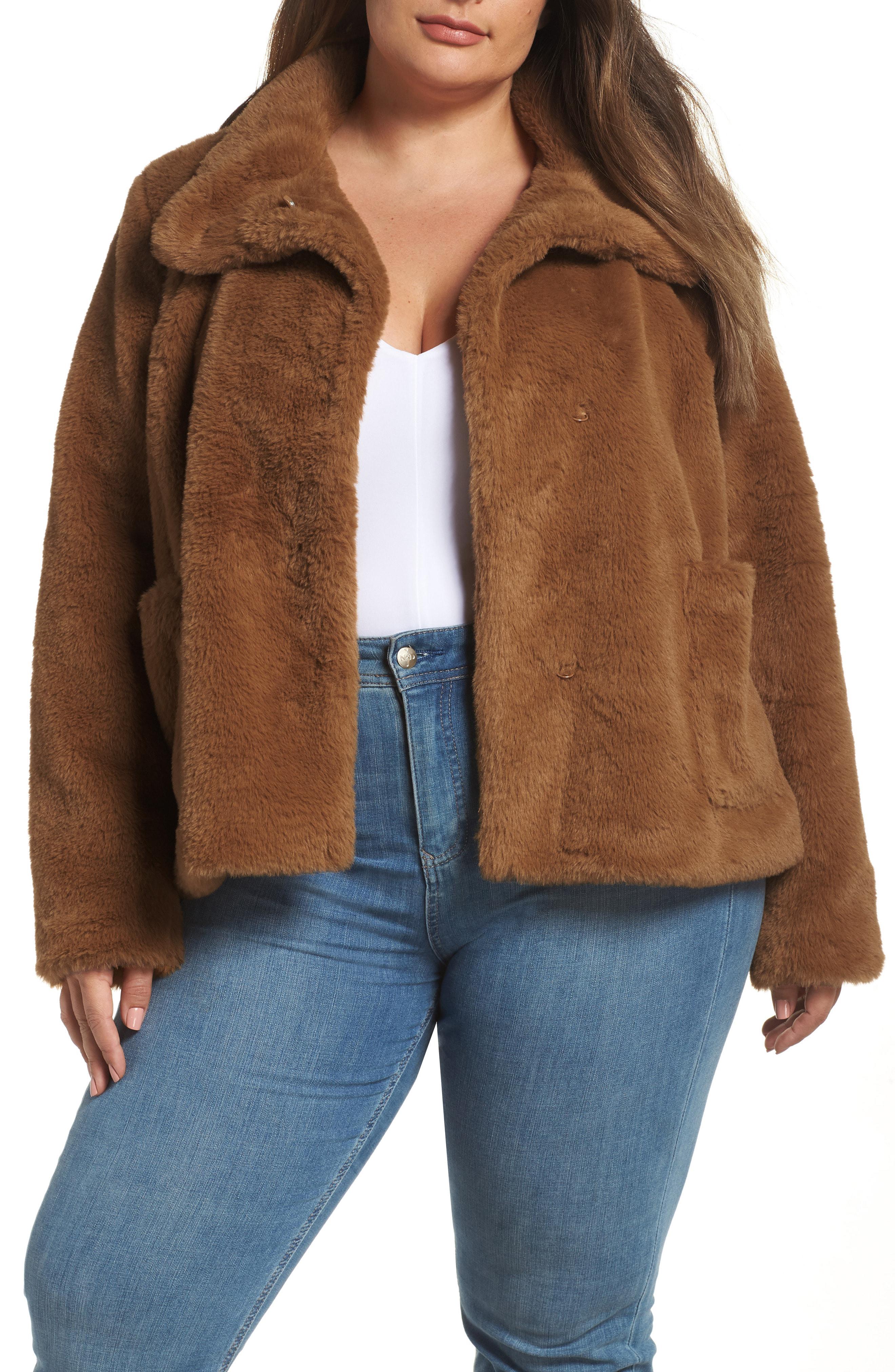 leith faux fur jacket