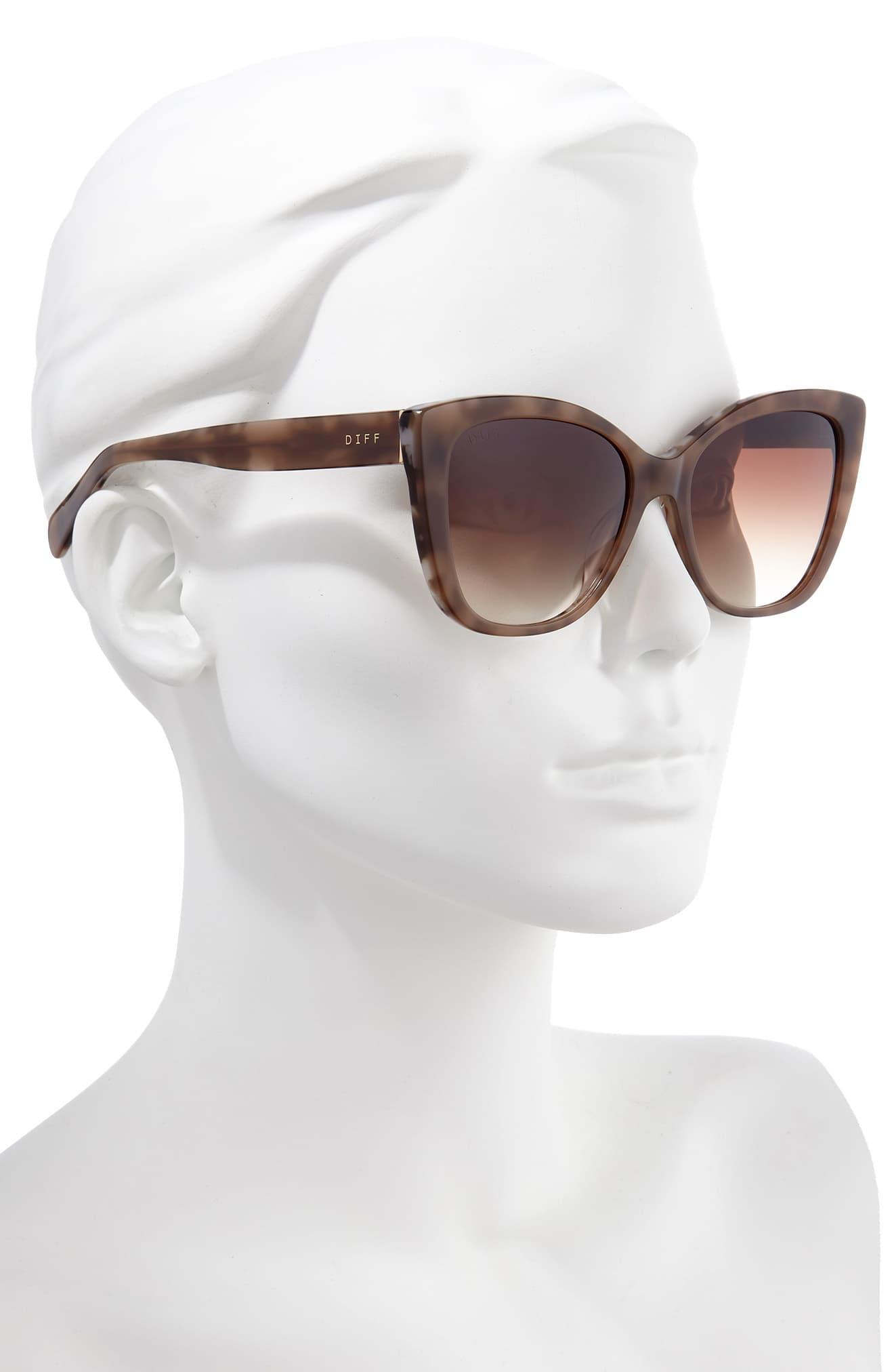 DIFF Ruby 56mm Cat Eye Sunglasses Mocha Tortoise/ Coffee in Brown Lyst